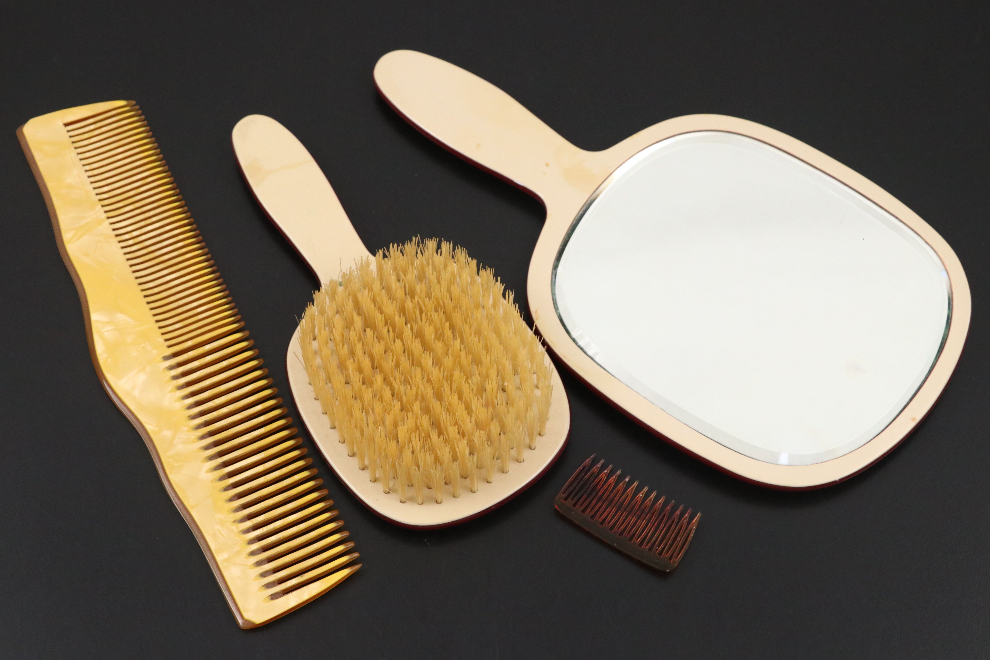 Colonial Quality French Ivory Shoe Brush, Vanity Jars, Hand Mirror and More