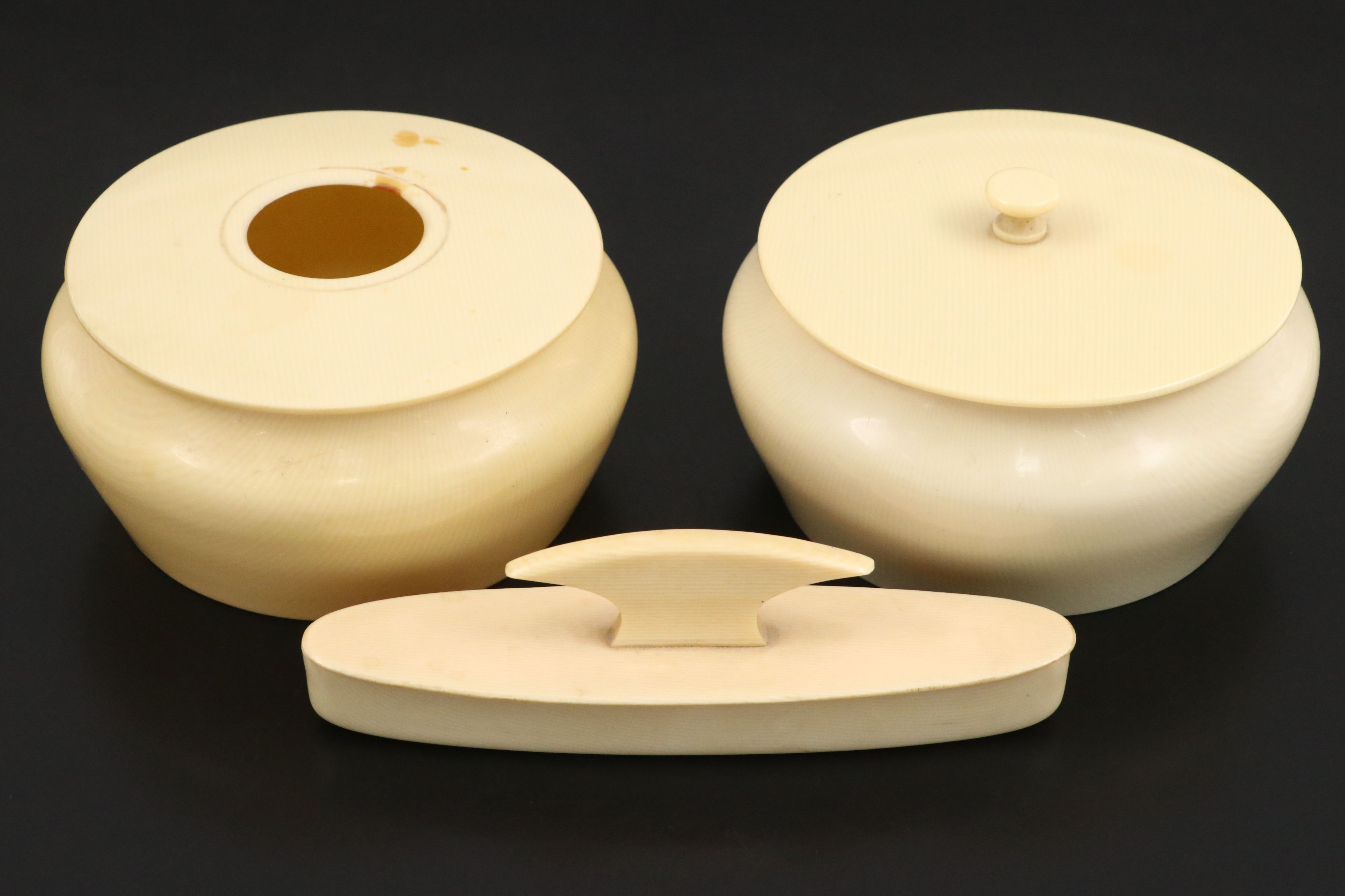 Colonial Quality French Ivory Shoe Brush, Vanity Jars, Hand Mirror and More