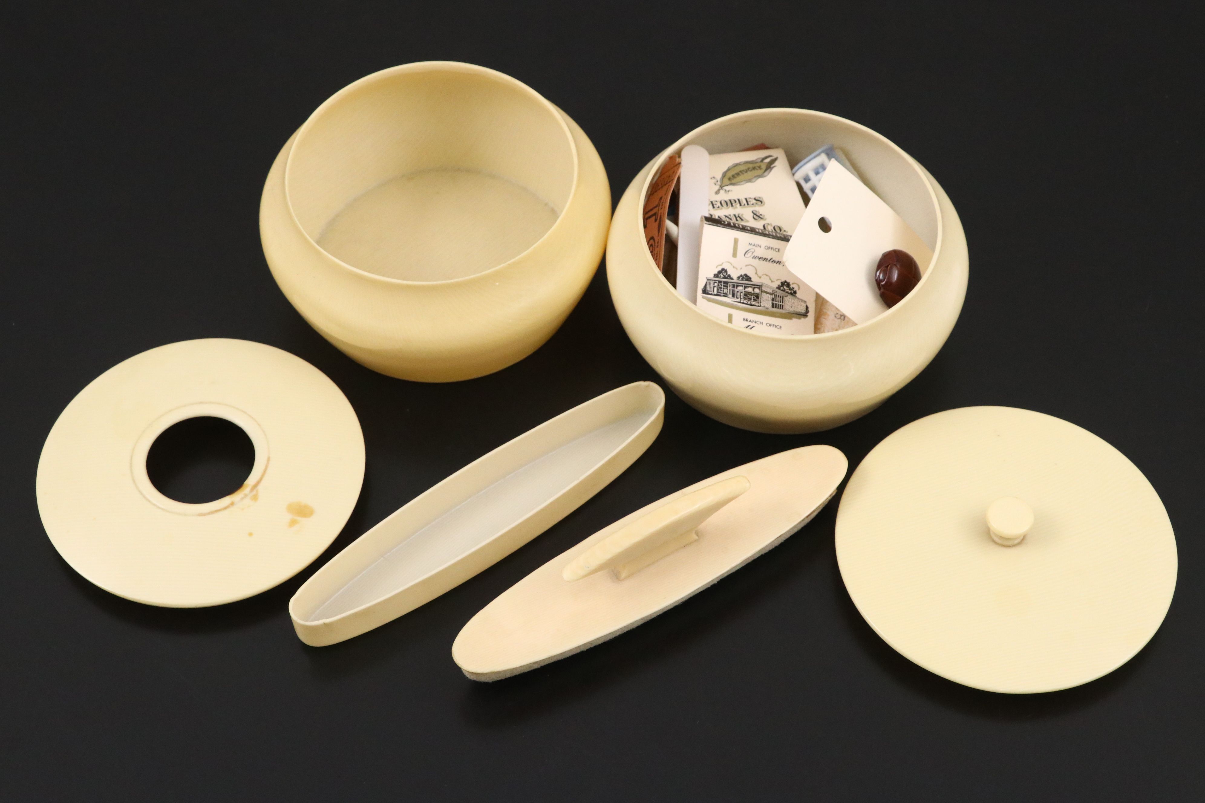 Colonial Quality French Ivory Shoe Brush, Vanity Jars, Hand Mirror and More