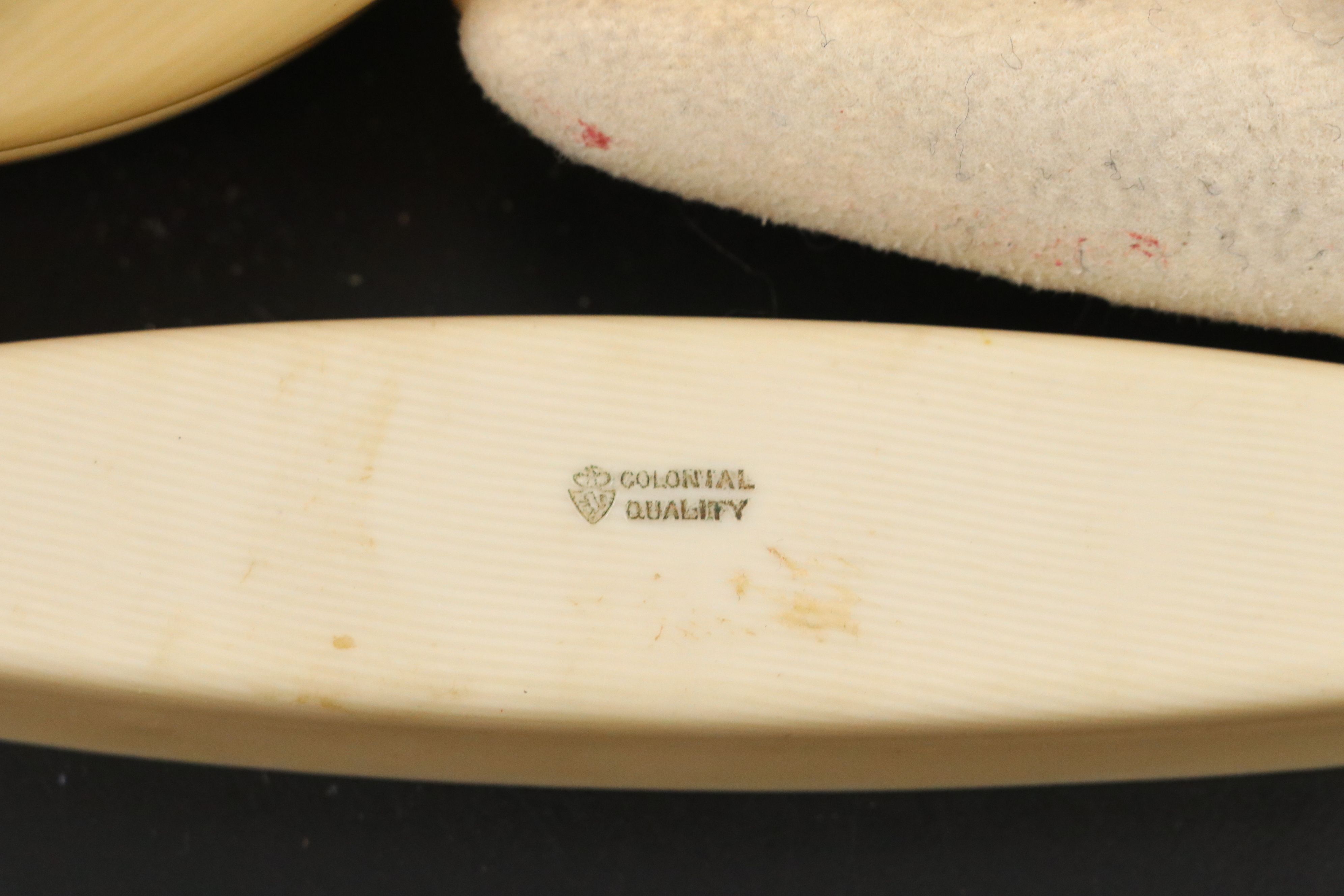 Colonial Quality French Ivory Shoe Brush, Vanity Jars, Hand Mirror and More