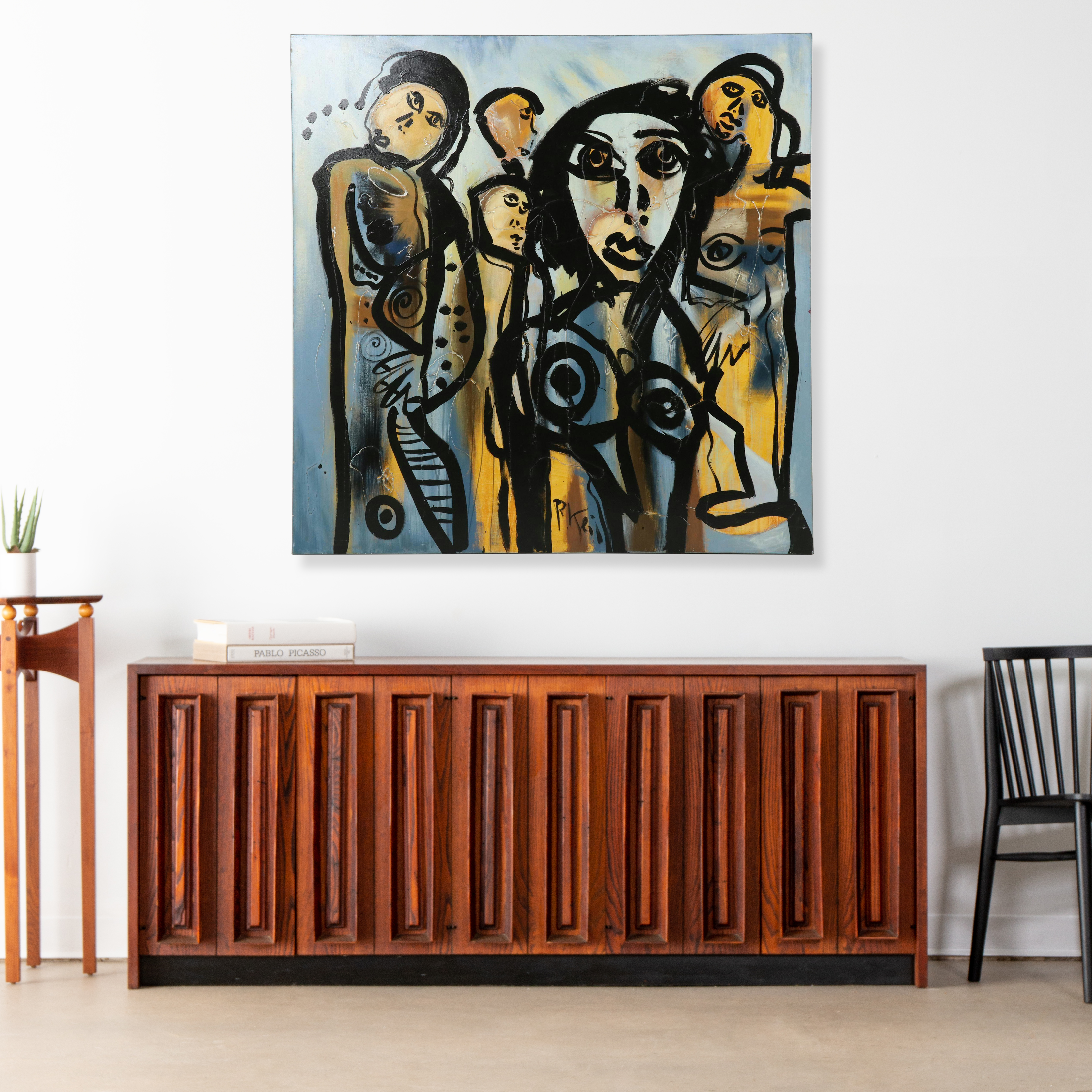 Peter Keil Abstract Figurative Acrylic Painting "Paris Ladies"