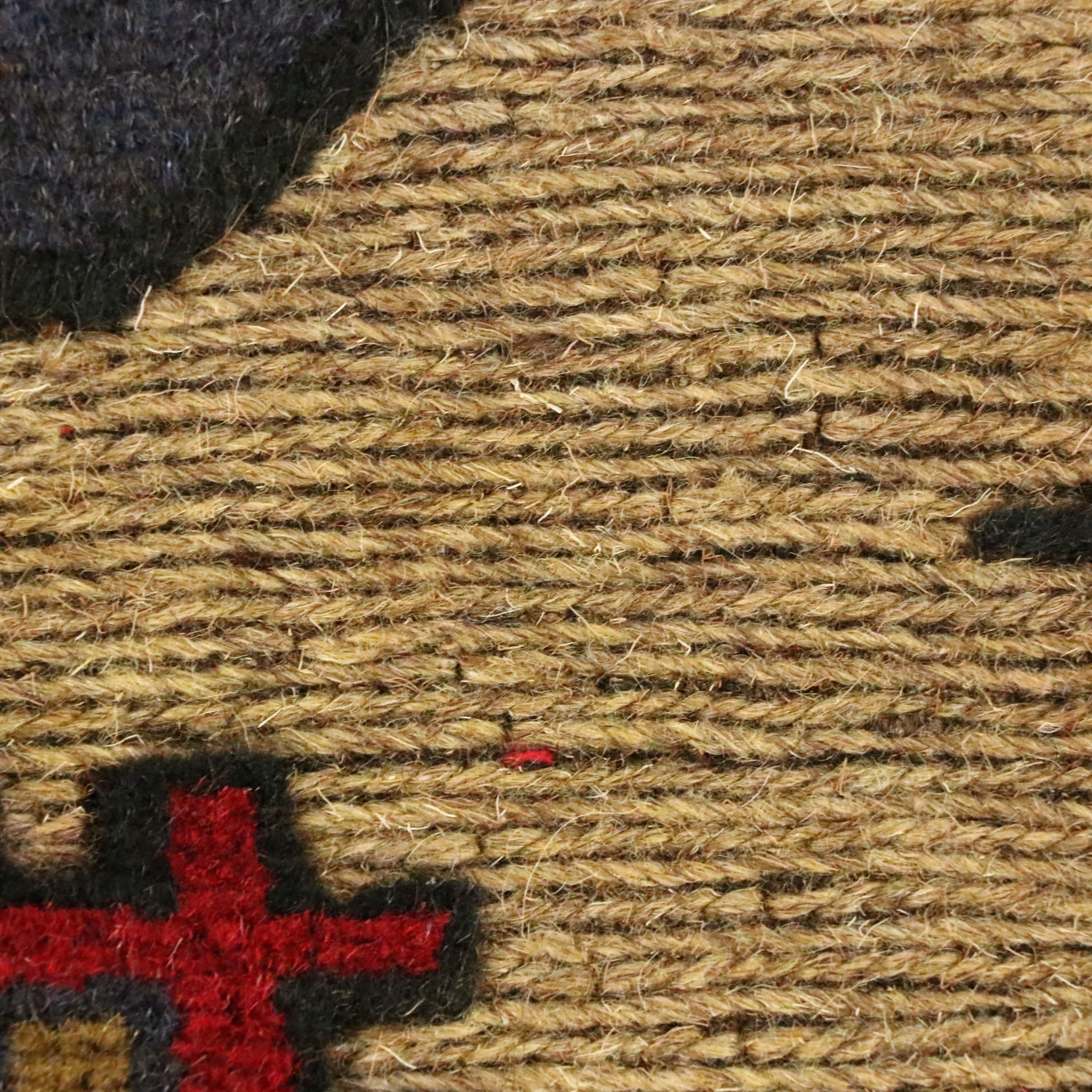 4'1 x 6'1 Handwoven Afghan Mixed Technique Pictorial War Area Rug