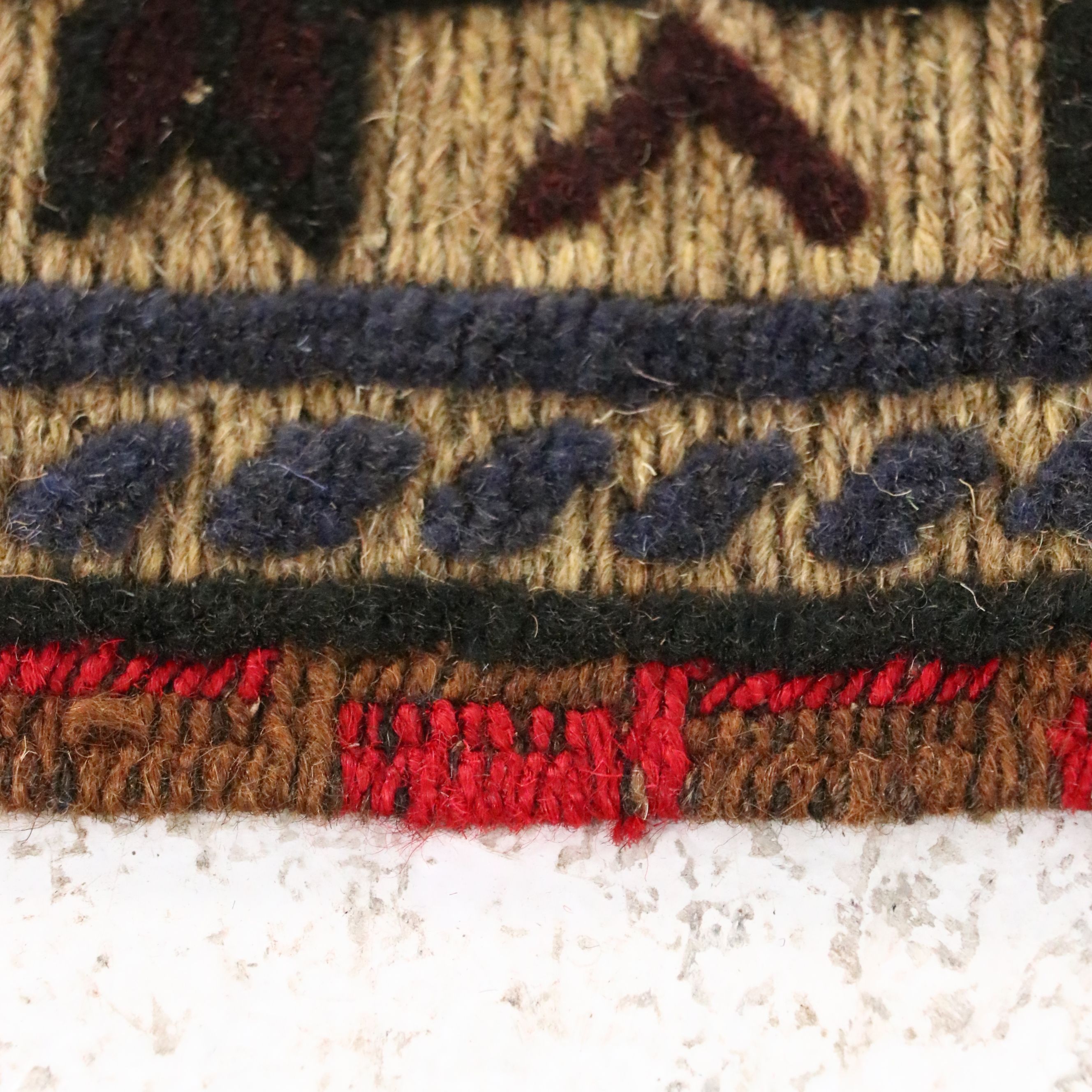 4'1 x 6'1 Handwoven Afghan Mixed Technique Pictorial War Area Rug