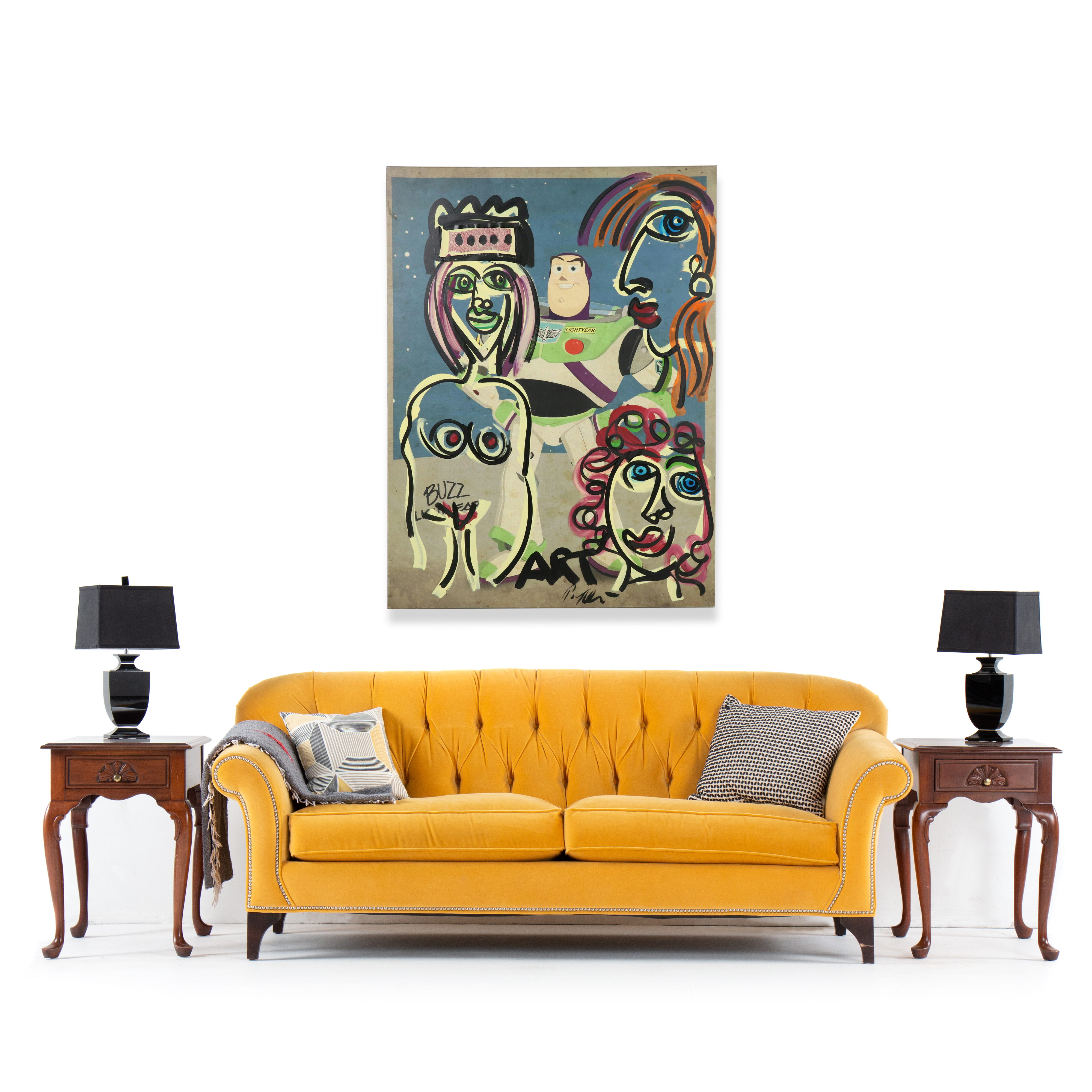 Peter Keil Abstract Figurative Acrylic Painting with Buzz Lightyear