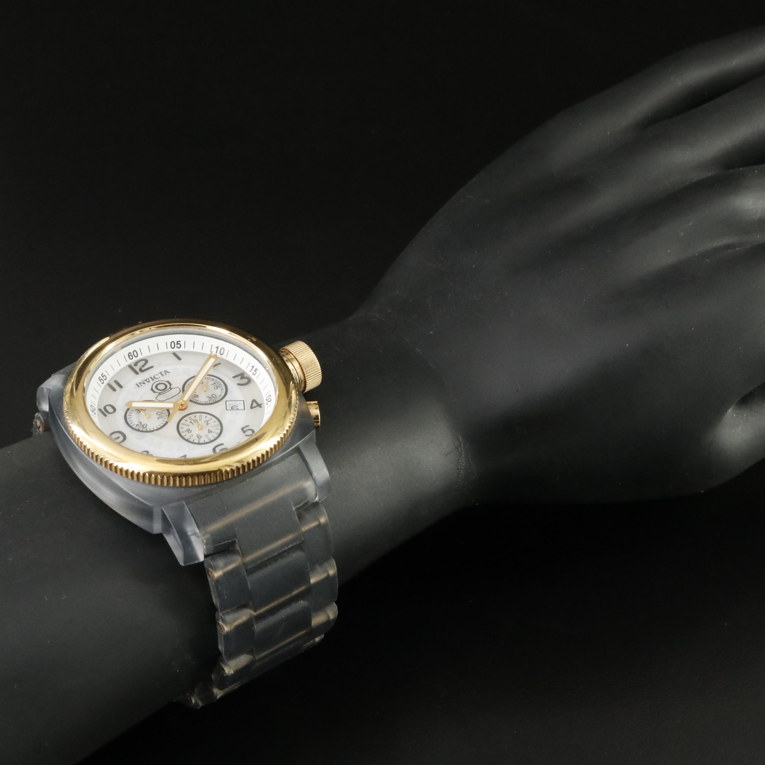 Invicta and Versace Quartz Watches with Wood and Leather Watch Box