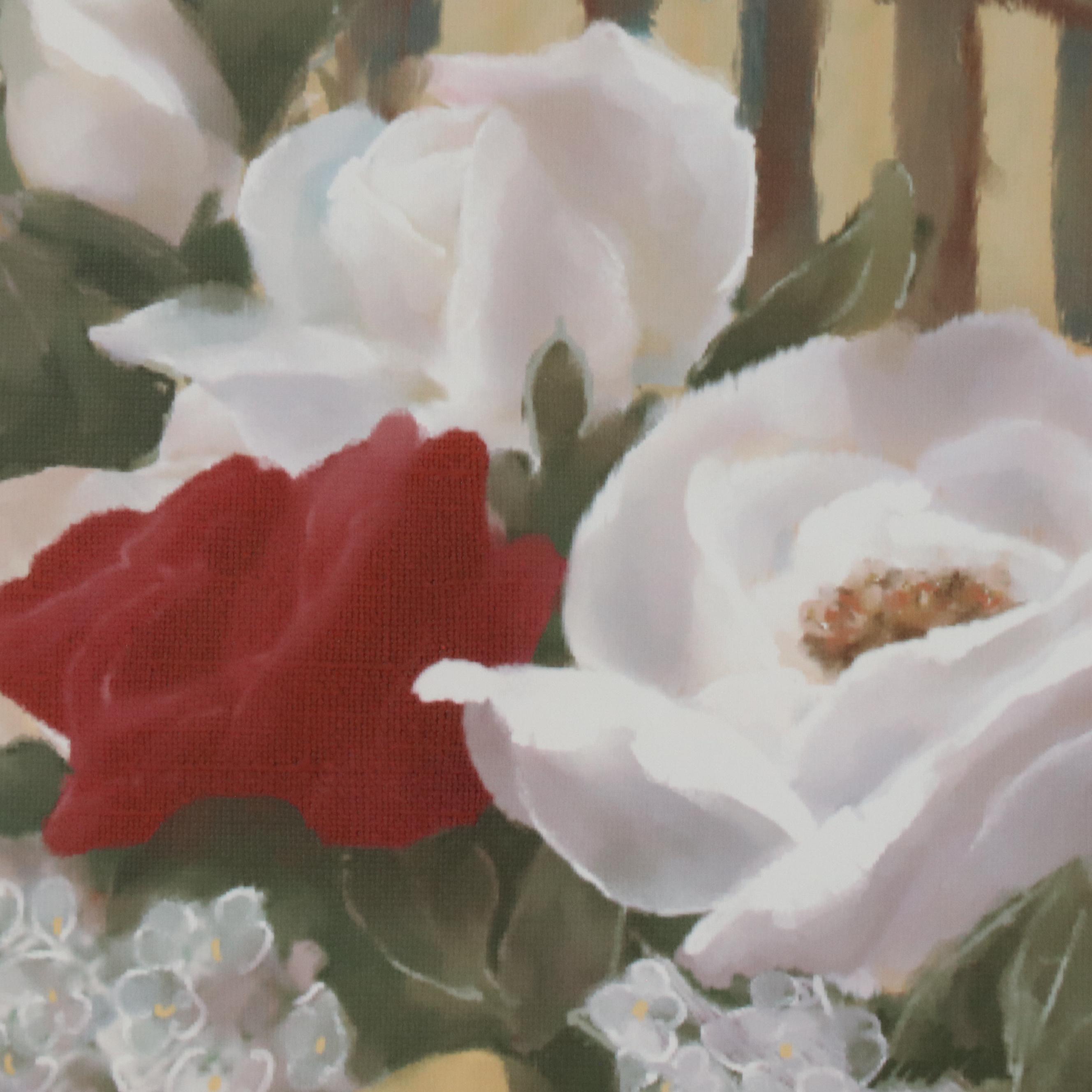 Kathy Haines Dench Large-Scale Offset Lithograph "Angel Trumpets II," 1998