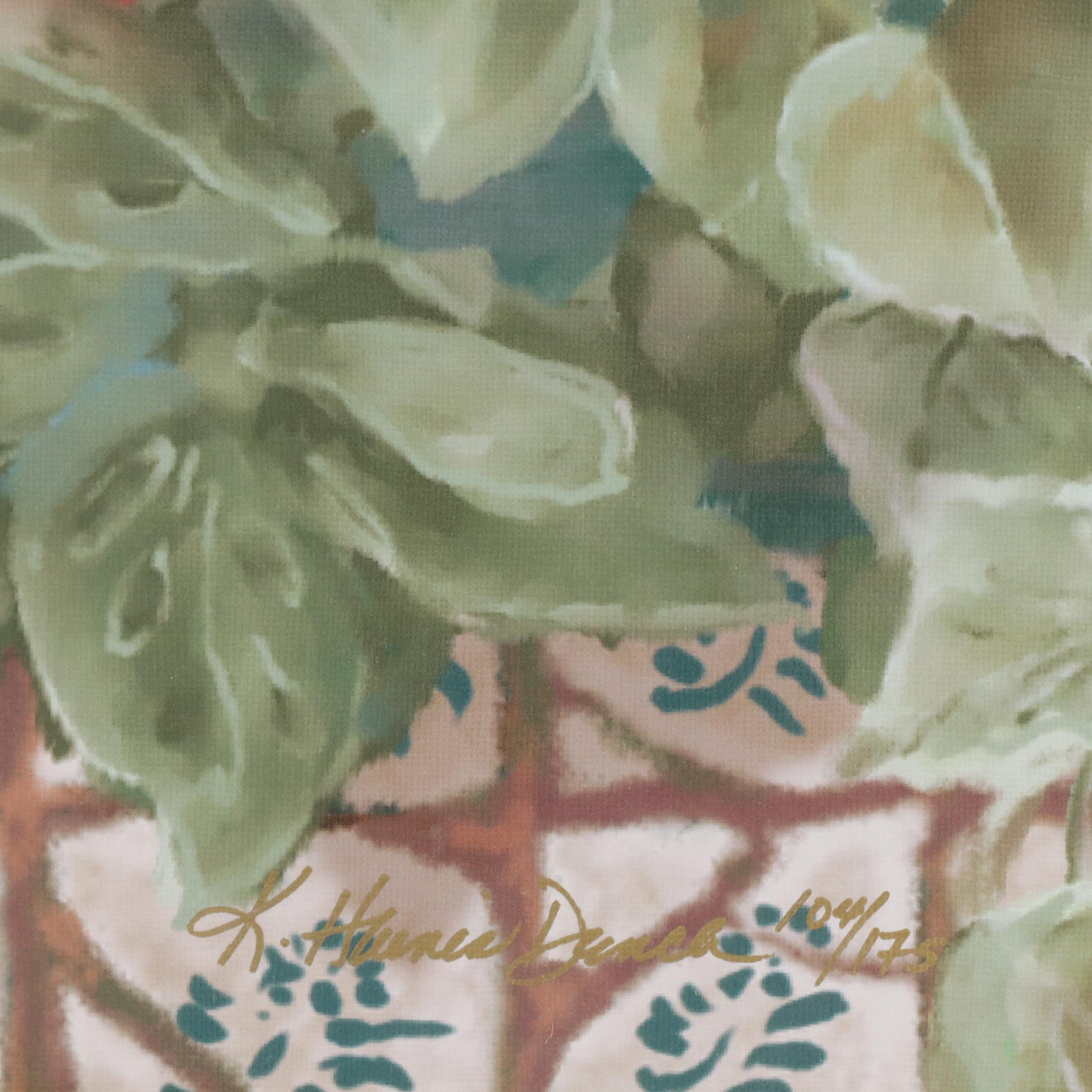 Kathy Haines Dench Large-Scale Offset Lithograph "Angel Trumpets II," 1998