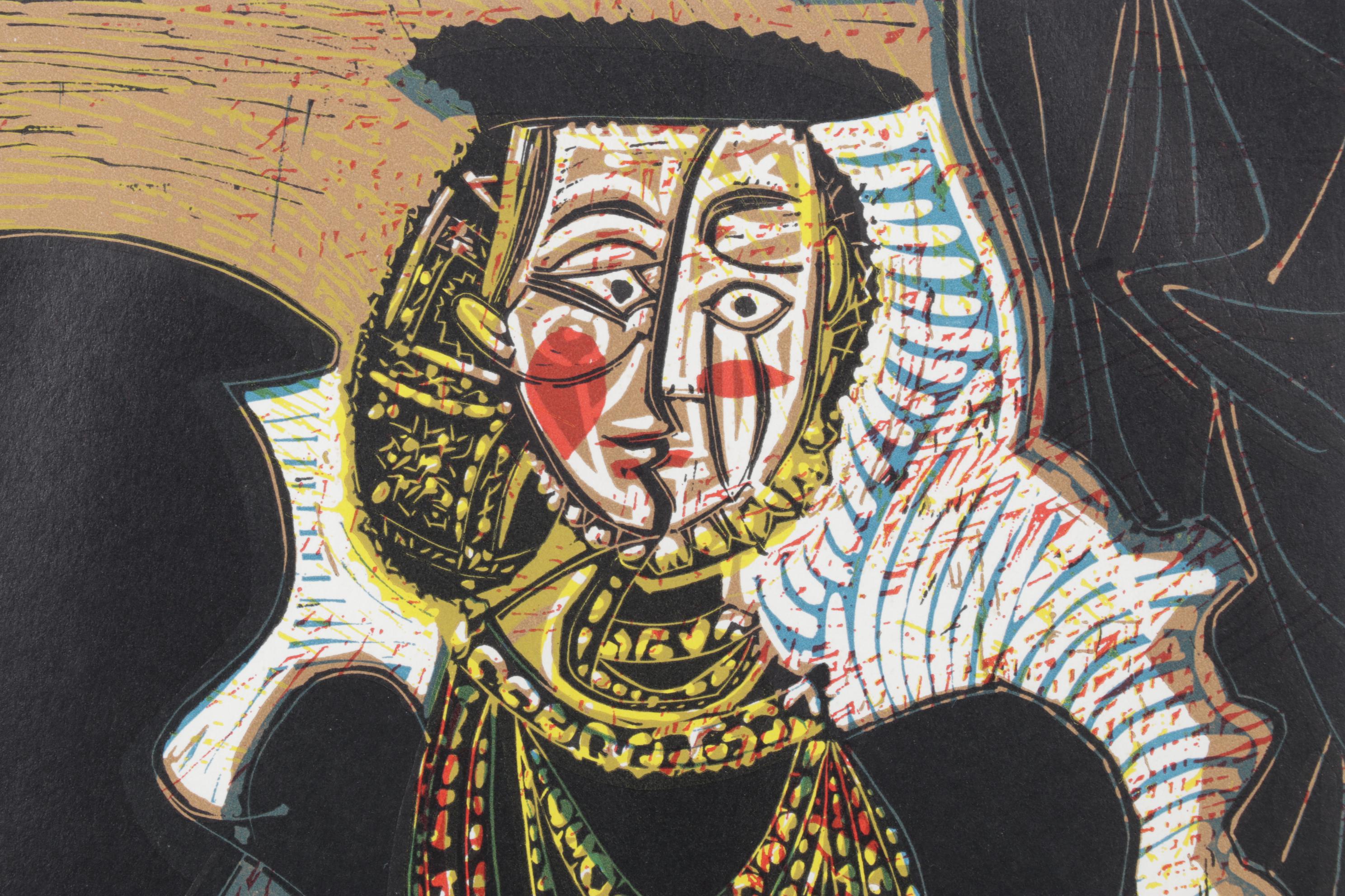 Pablo Picasso Linocut "Portrait of a Lady after Lucas Cranach", 1962
