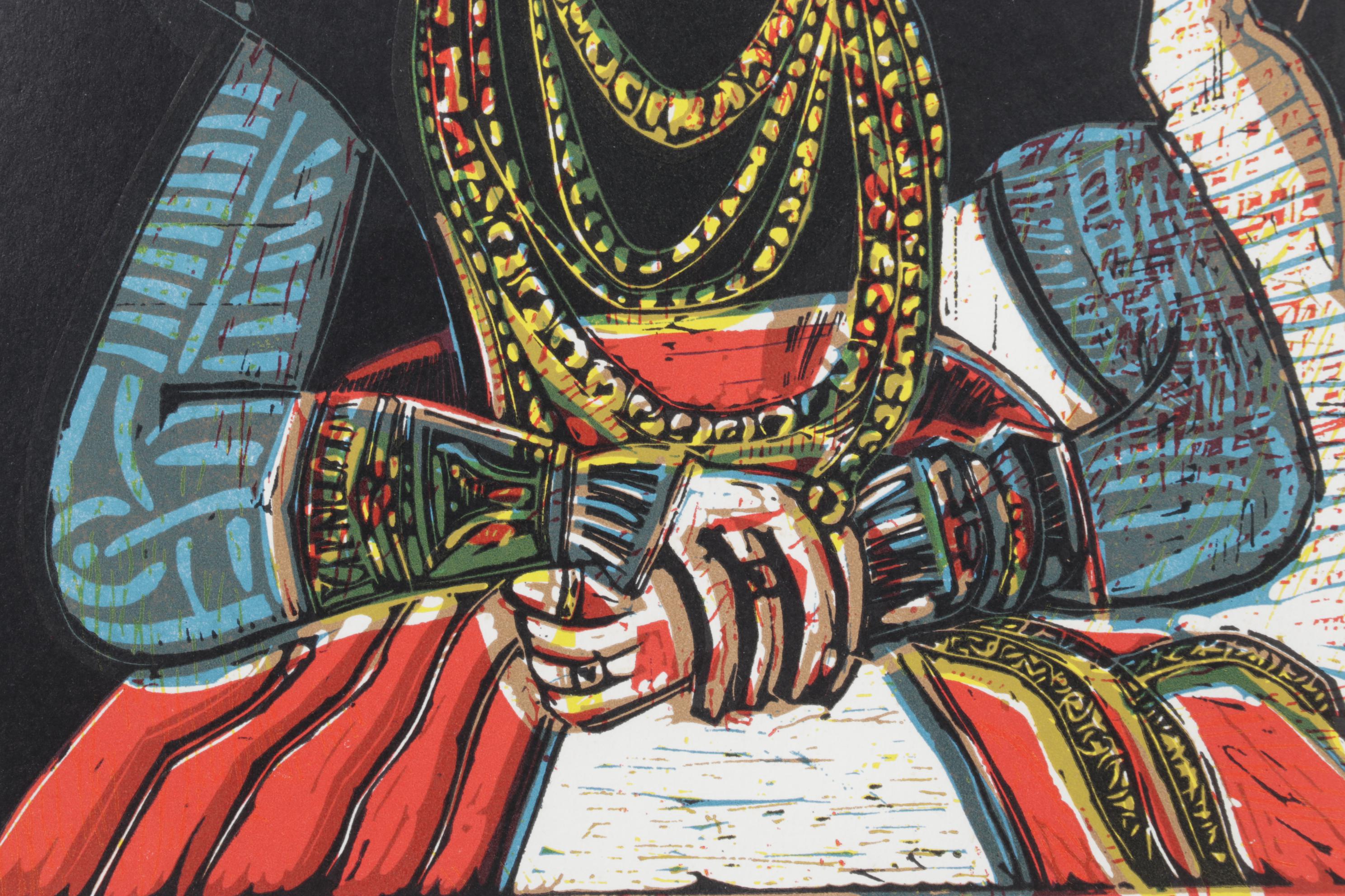 Pablo Picasso Linocut "Portrait of a Lady after Lucas Cranach", 1962