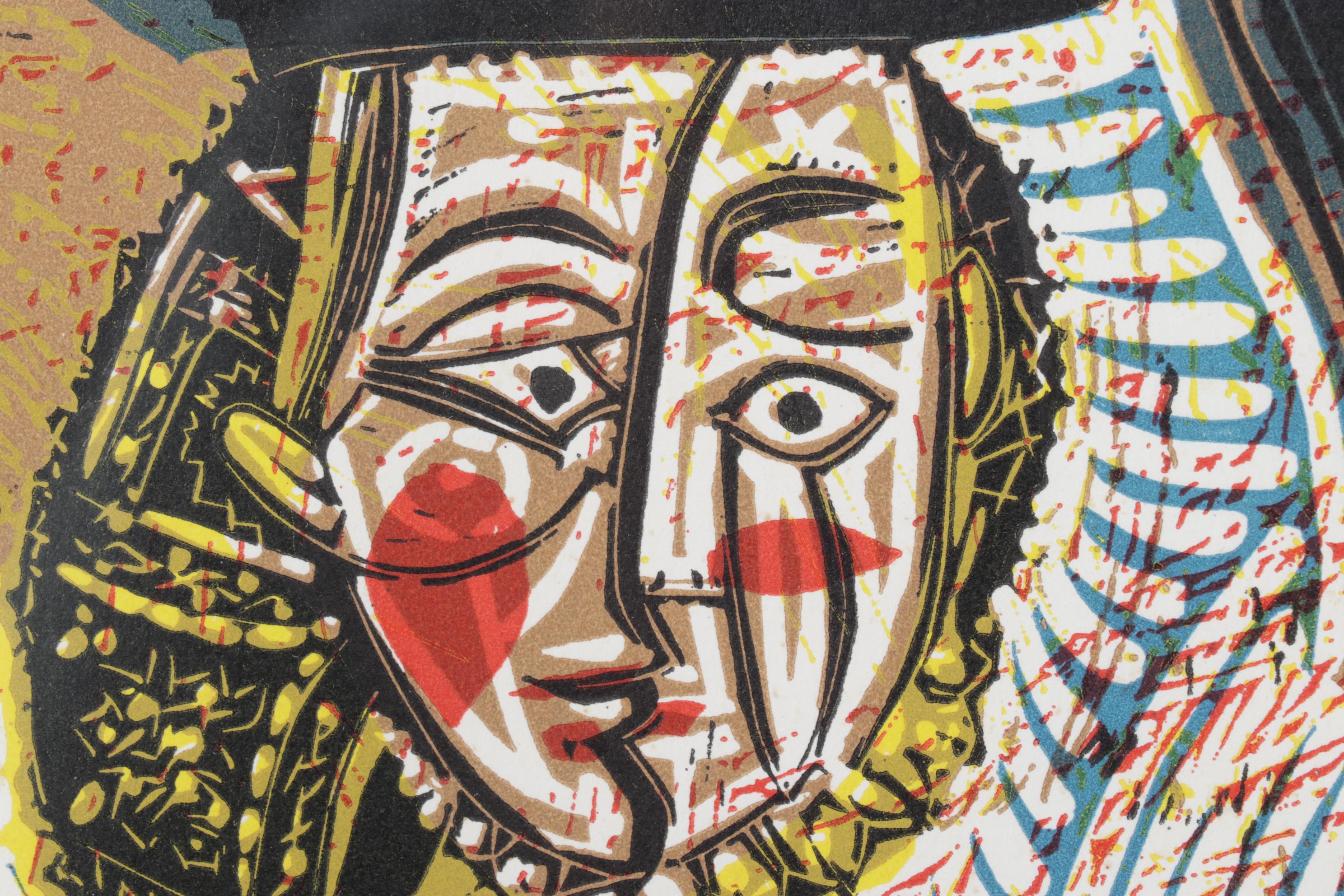 Pablo Picasso Linocut "Portrait of a Lady after Lucas Cranach", 1962