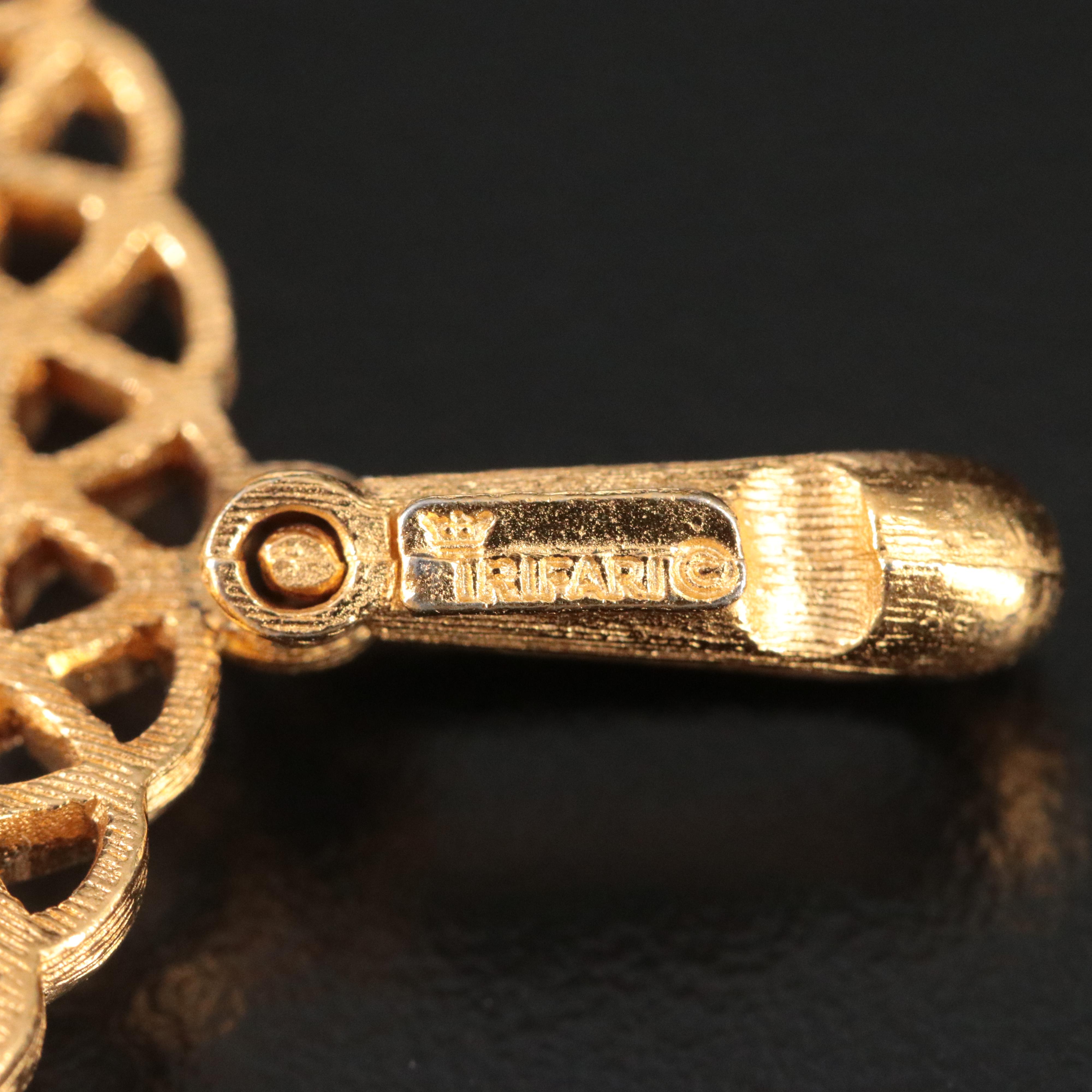 Trifari Taurus The Bull Glass Pendant Necklace