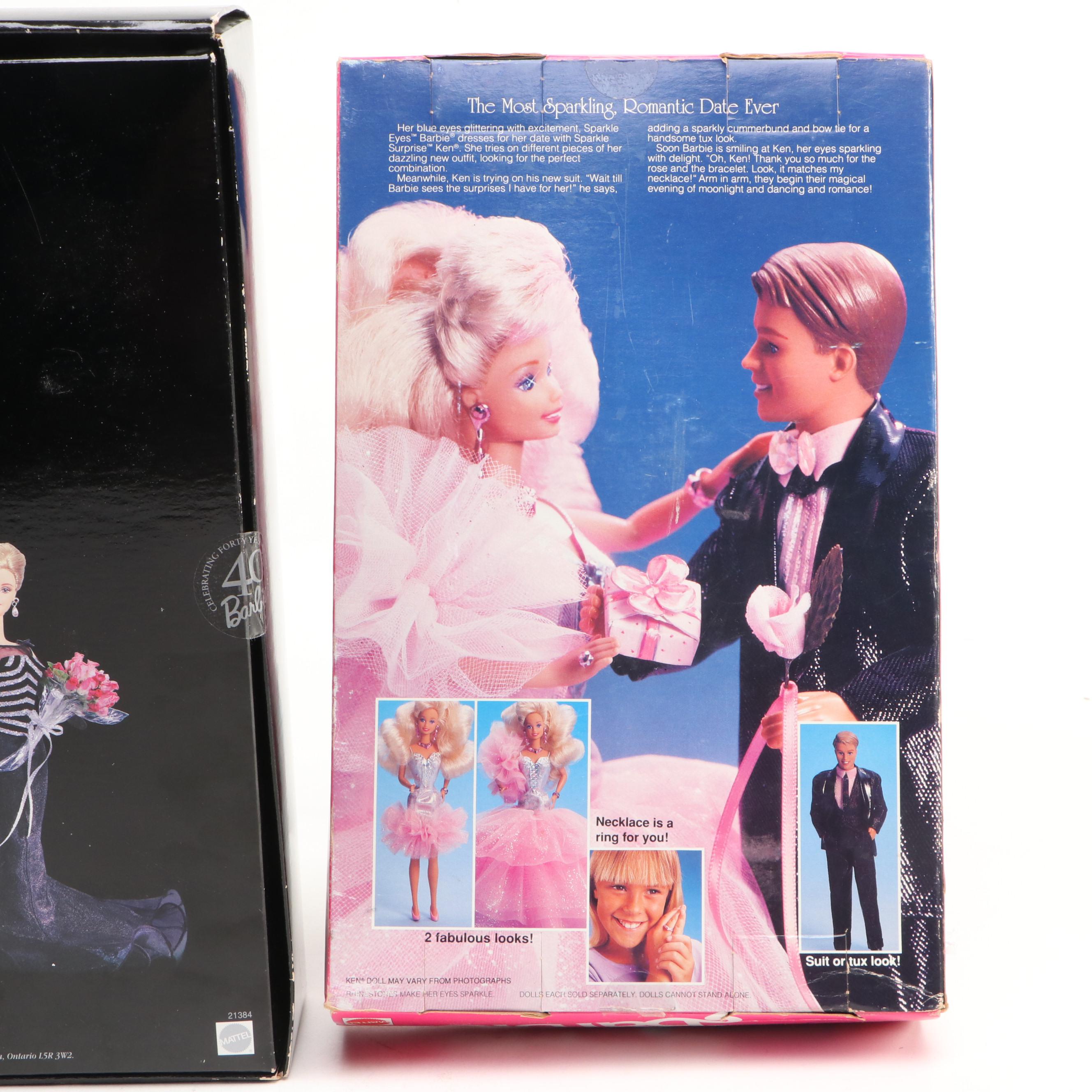 Mattel "Sparkle Eyes," "Super Star," and "40th Anniversary" Barbie Dolls