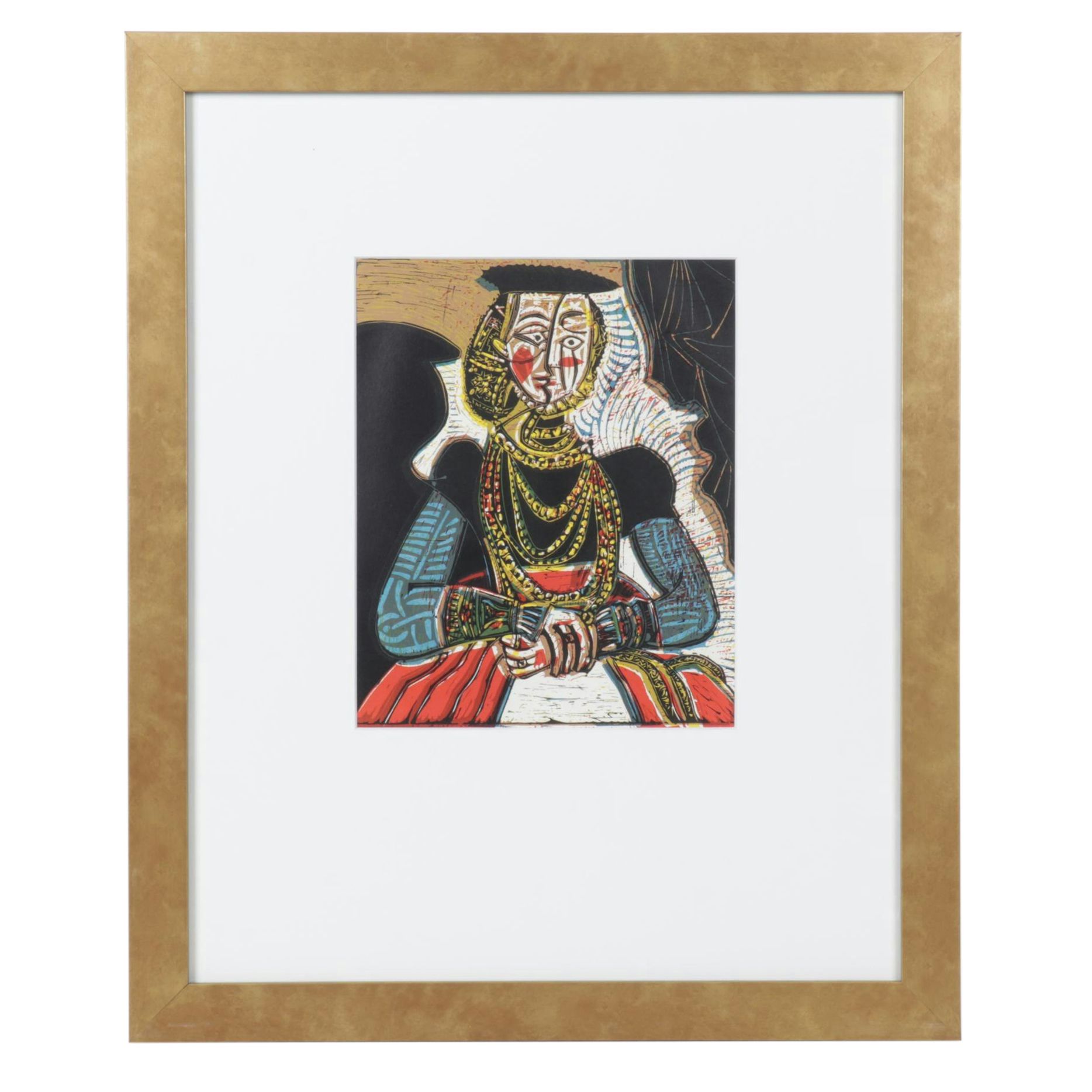 Pablo Picasso Linocut "Portrait of a Lady after Lucas Cranach", 1962