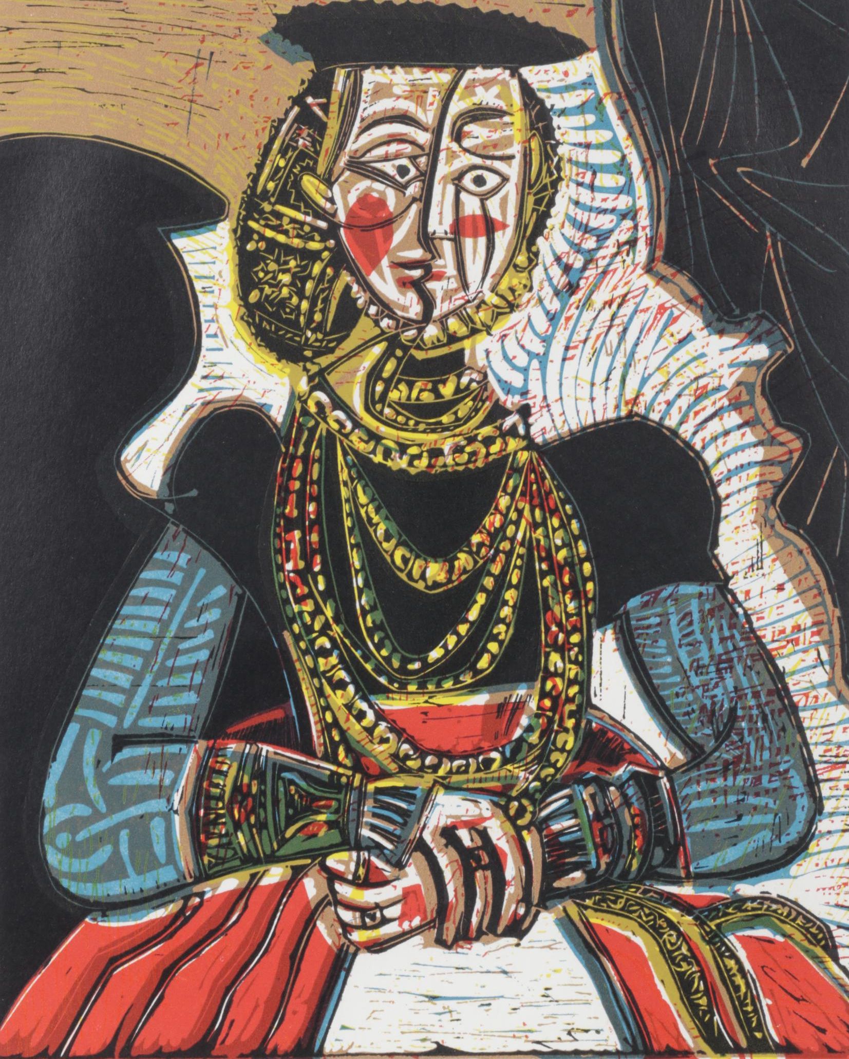 Pablo Picasso Linocut "Portrait of a Lady after Lucas Cranach", 1962