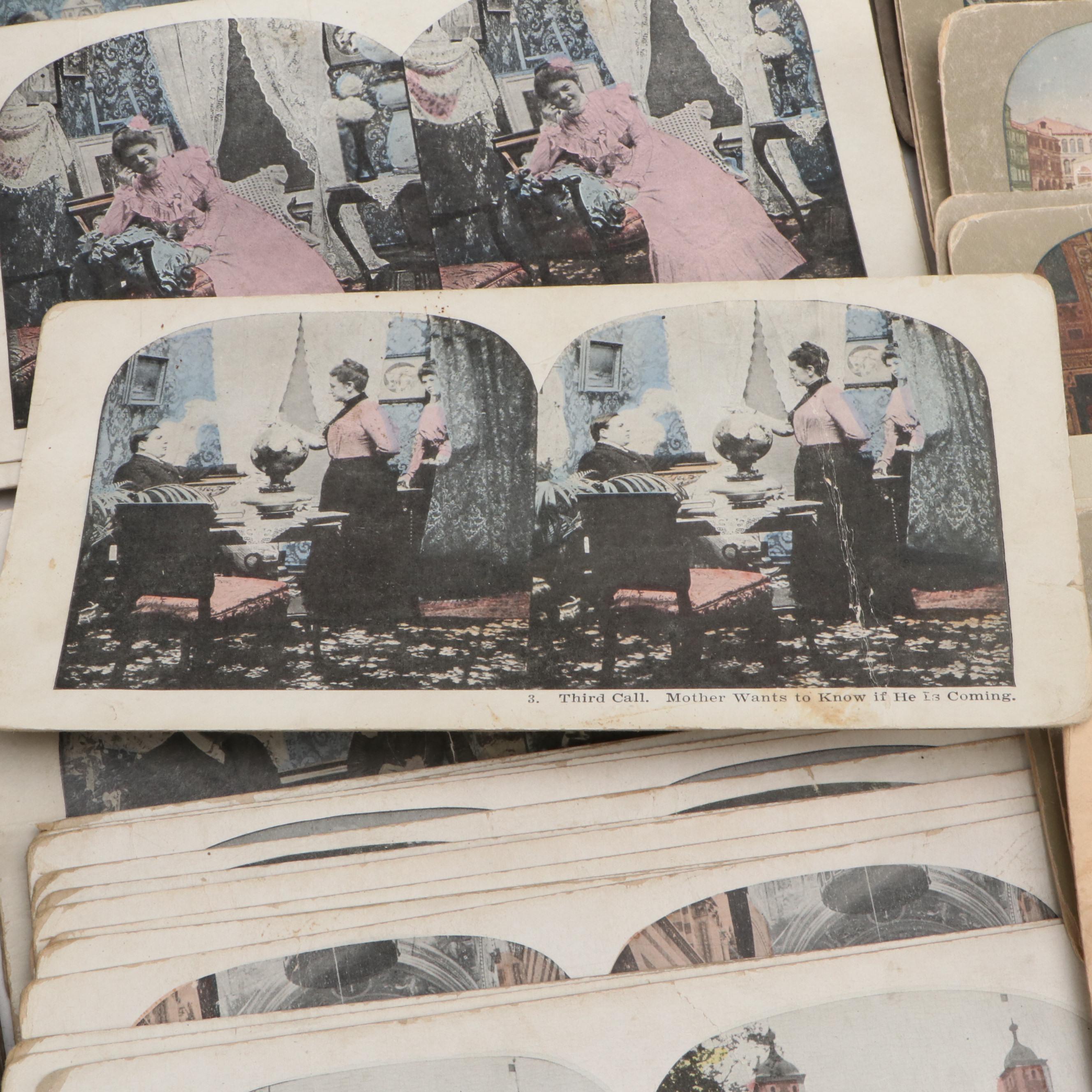 Sun Sculpture and Other Stereoscope View Cards, Late 19th to Early 20th Century
