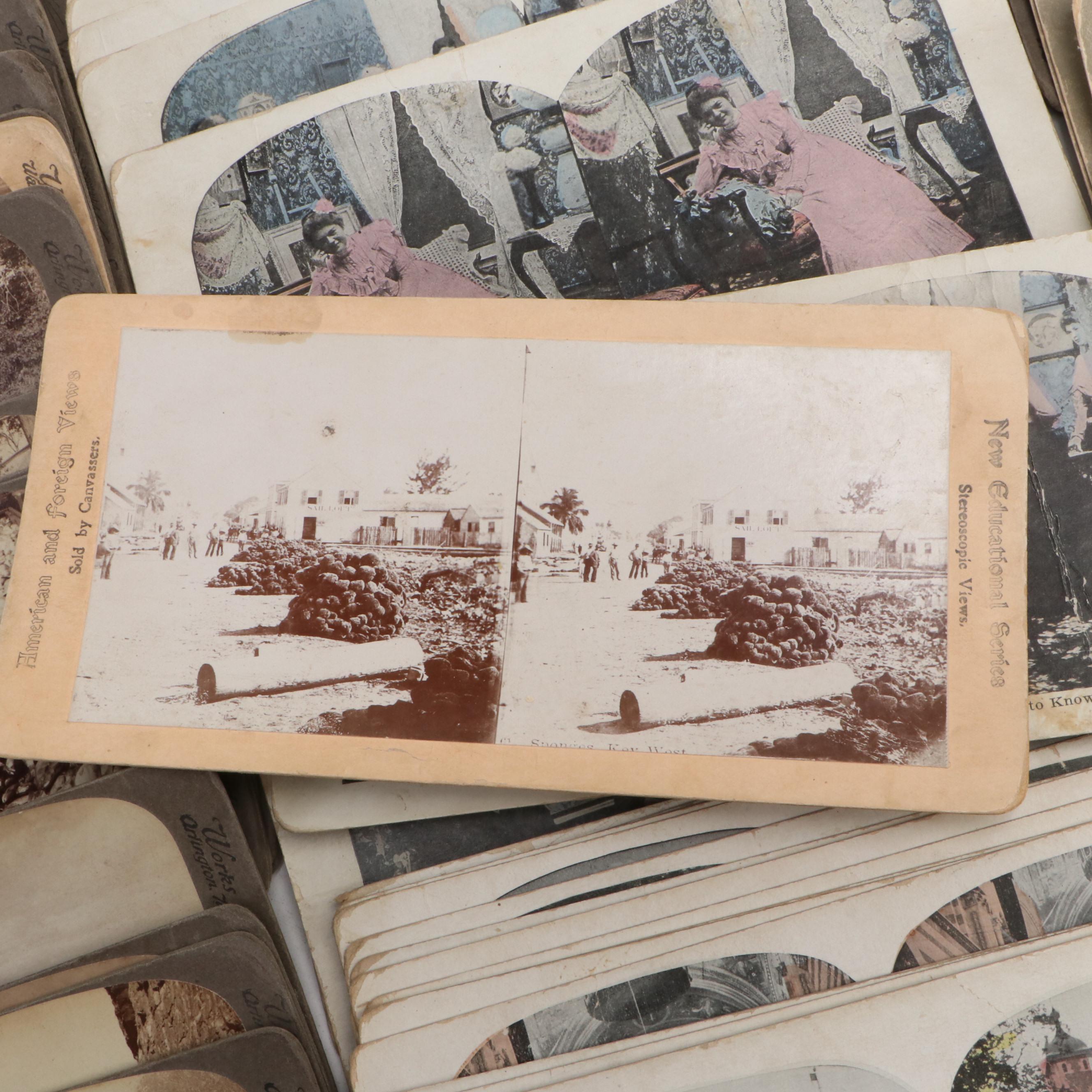 Sun Sculpture and Other Stereoscope View Cards, Late 19th to Early 20th Century