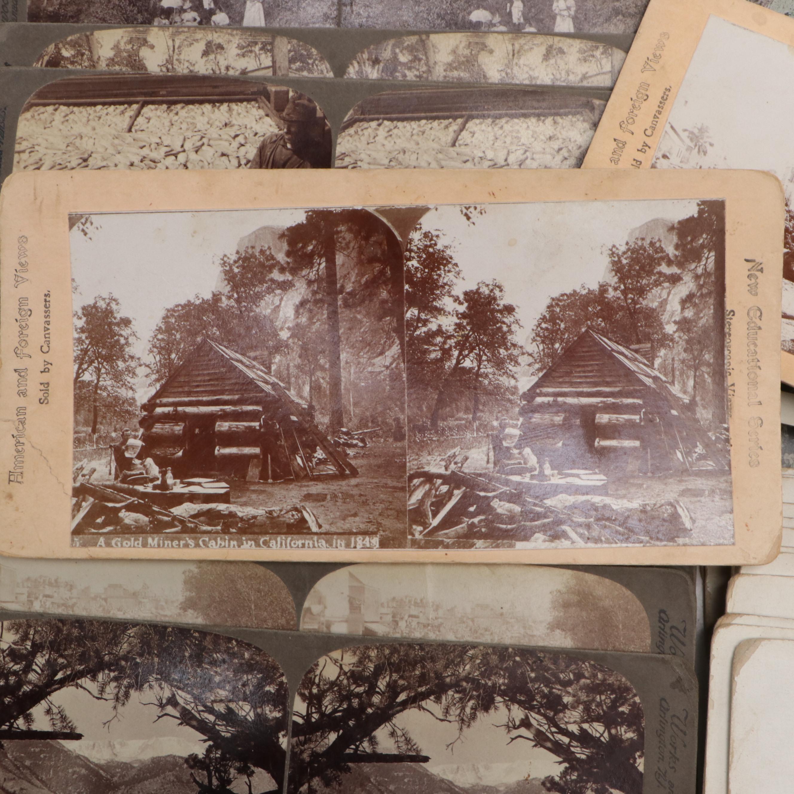 Sun Sculpture and Other Stereoscope View Cards, Late 19th to Early 20th Century
