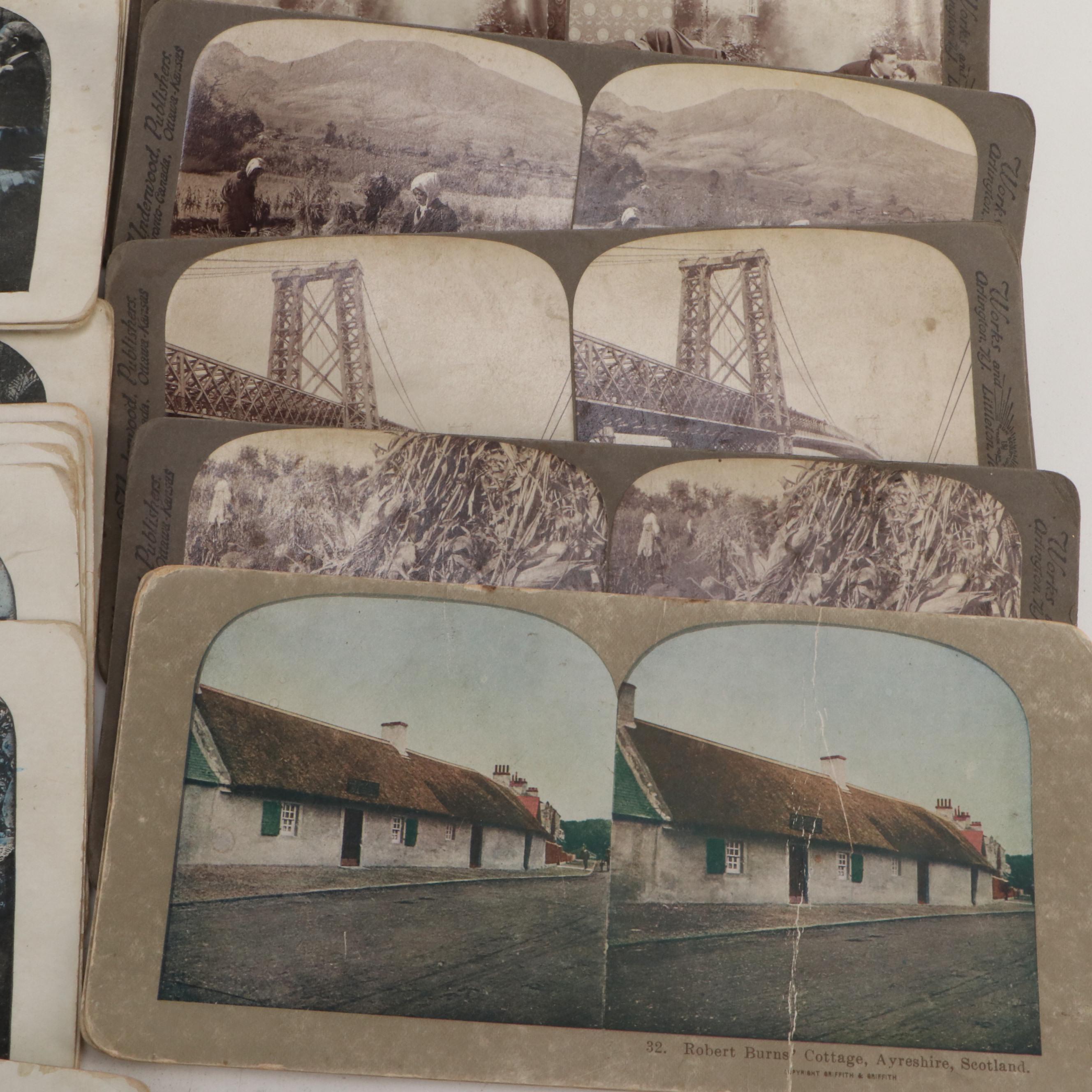 Sun Sculpture and Other Stereoscope View Cards, Late 19th to Early 20th Century