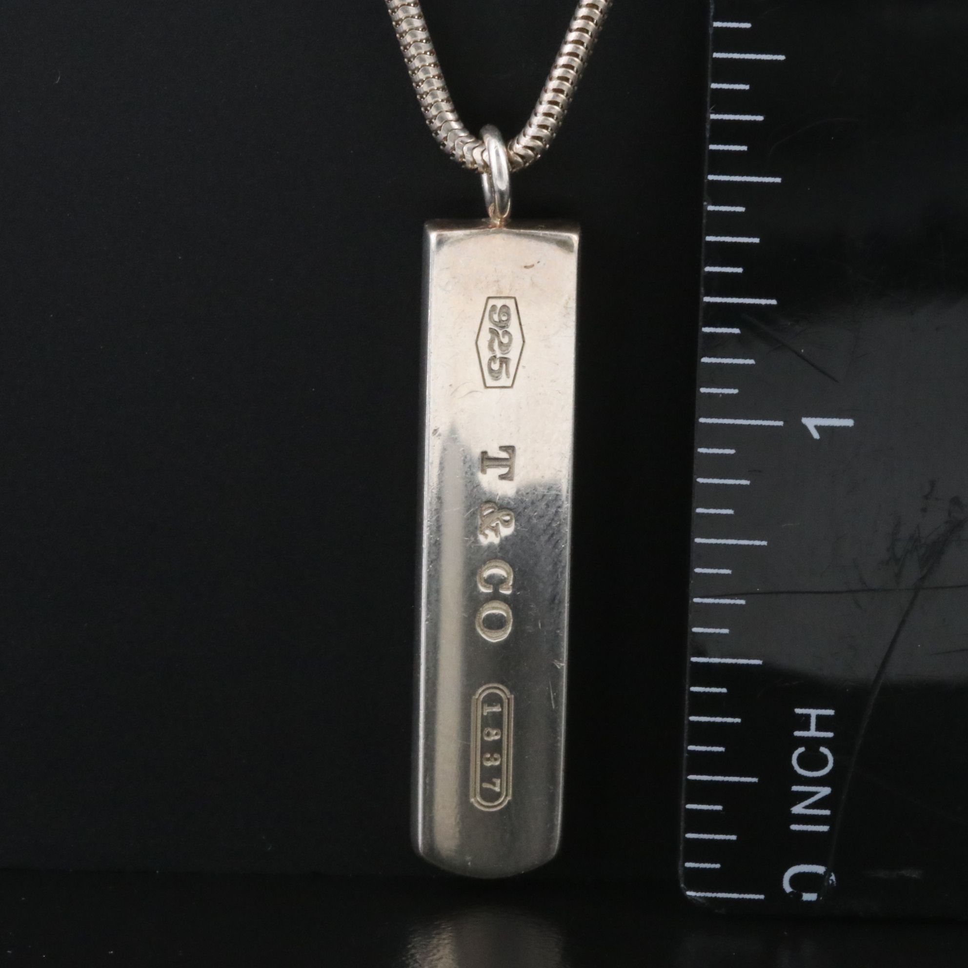 Tiffany & Co. 1837 Sterling Bar Plate Necklace