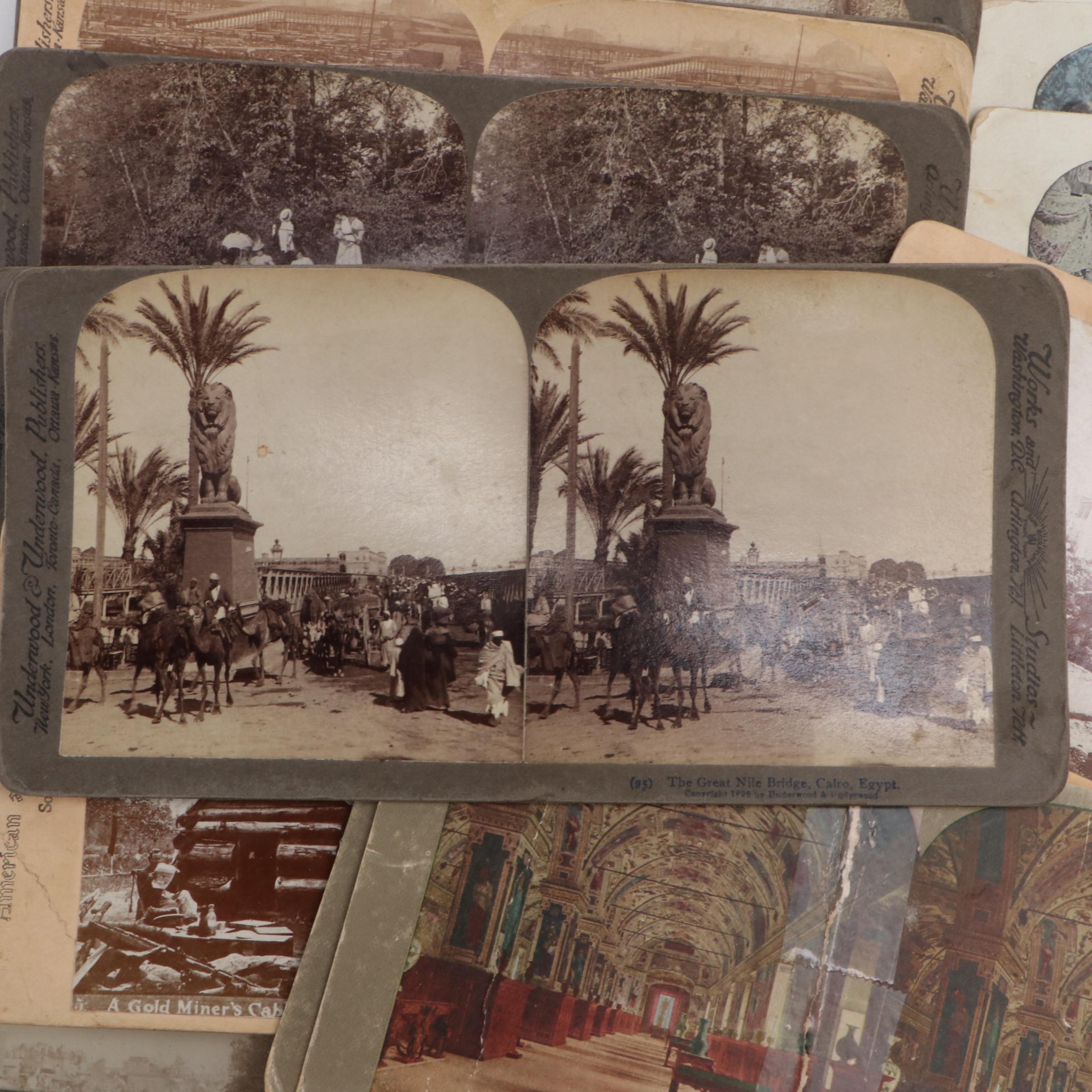 Sun Sculpture and Other Stereoscope View Cards, Late 19th to Early 20th Century