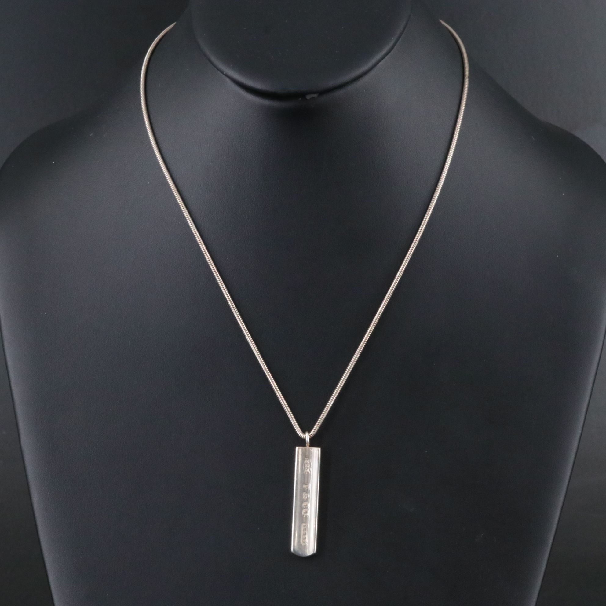 Tiffany & Co. 1837 Sterling Bar Plate Necklace