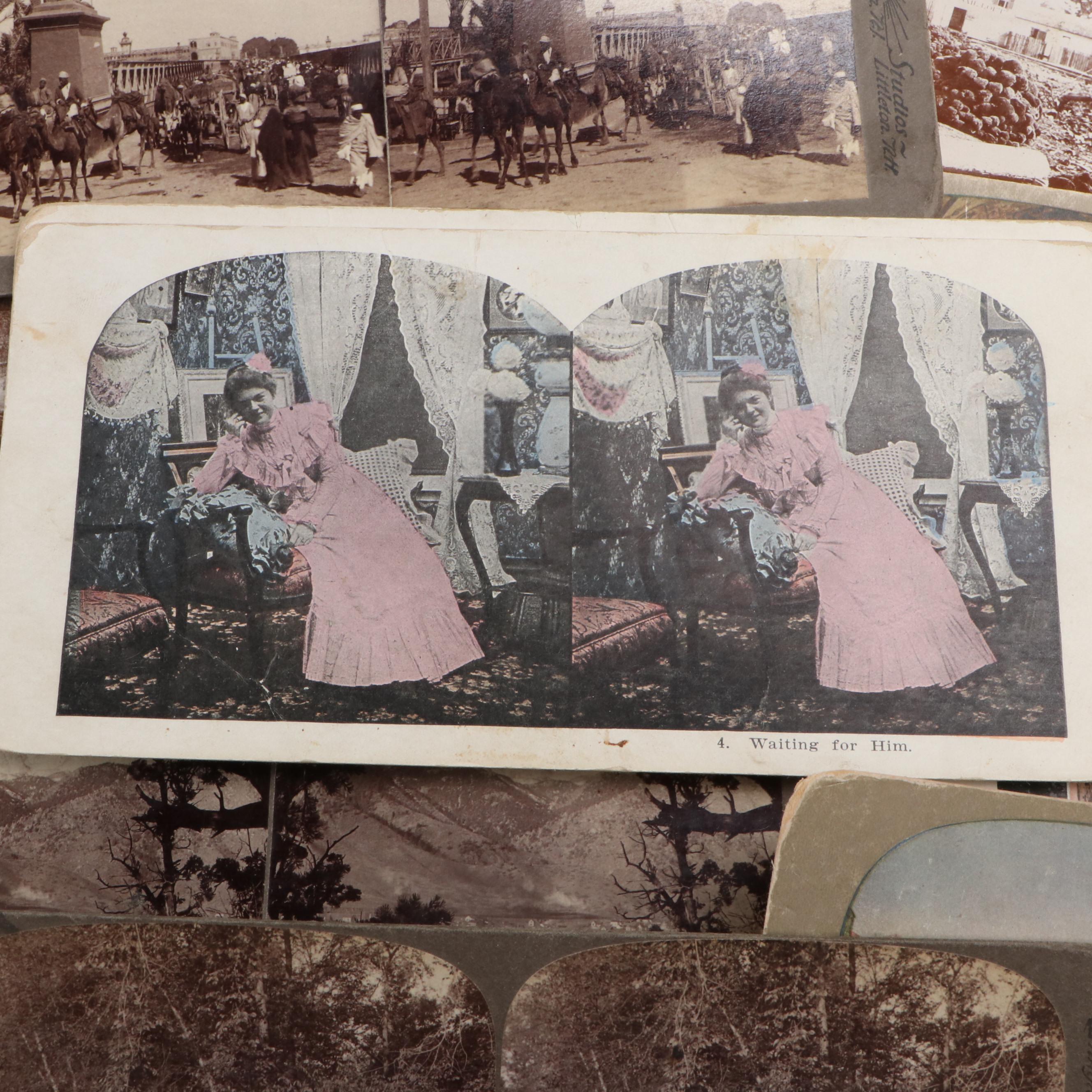 Sun Sculpture and Other Stereoscope View Cards, Late 19th to Early 20th Century