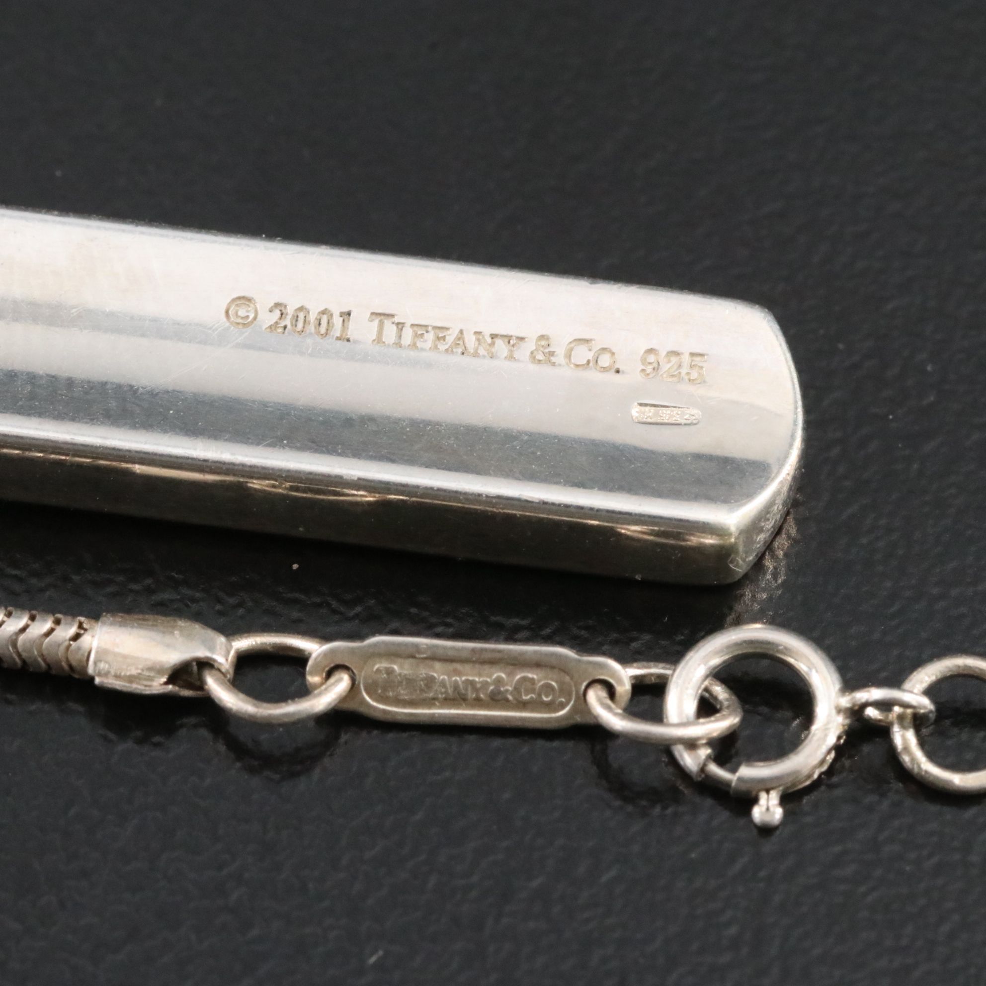 Tiffany & Co. 1837 Sterling Bar Plate Necklace