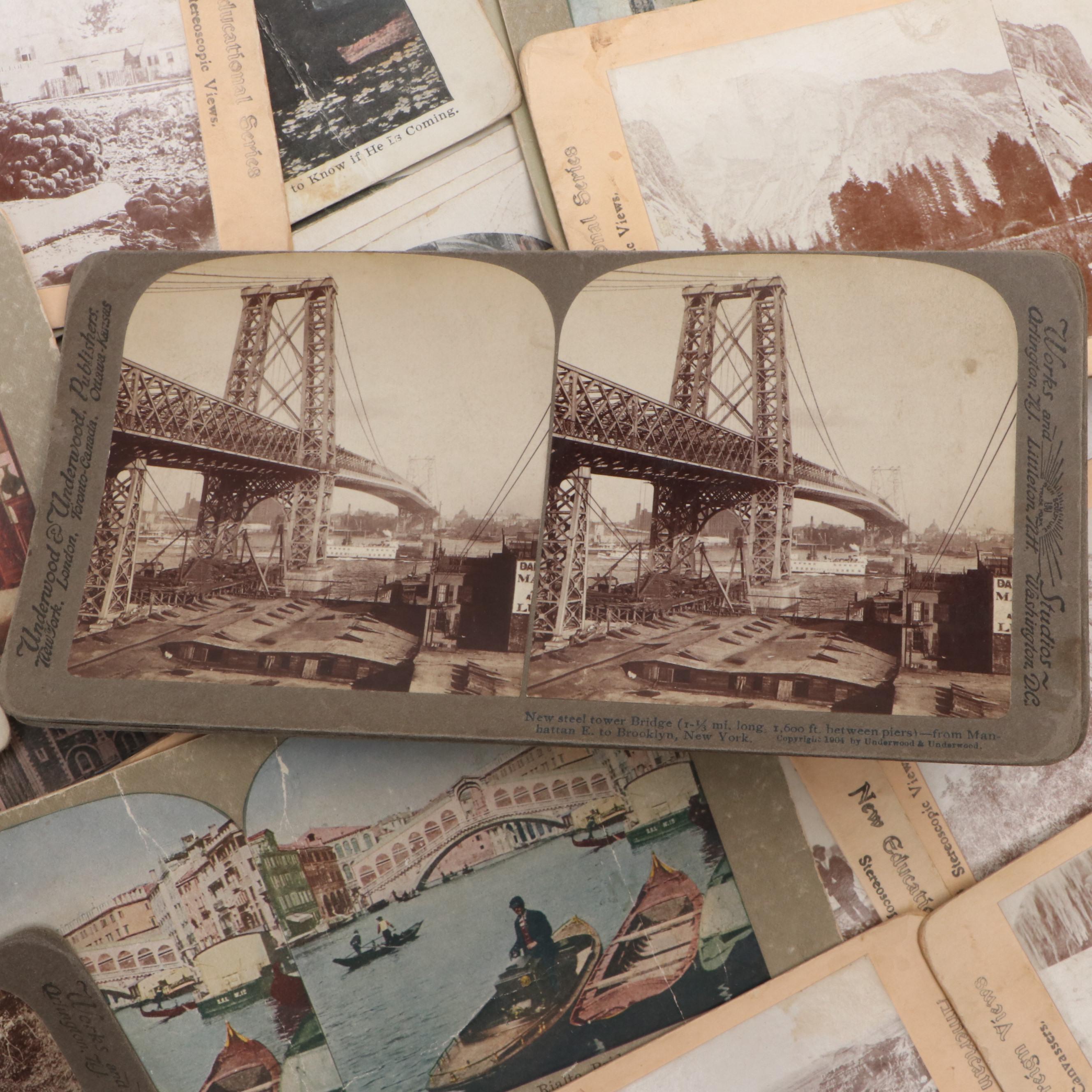 Sun Sculpture and Other Stereoscope View Cards, Late 19th to Early 20th Century