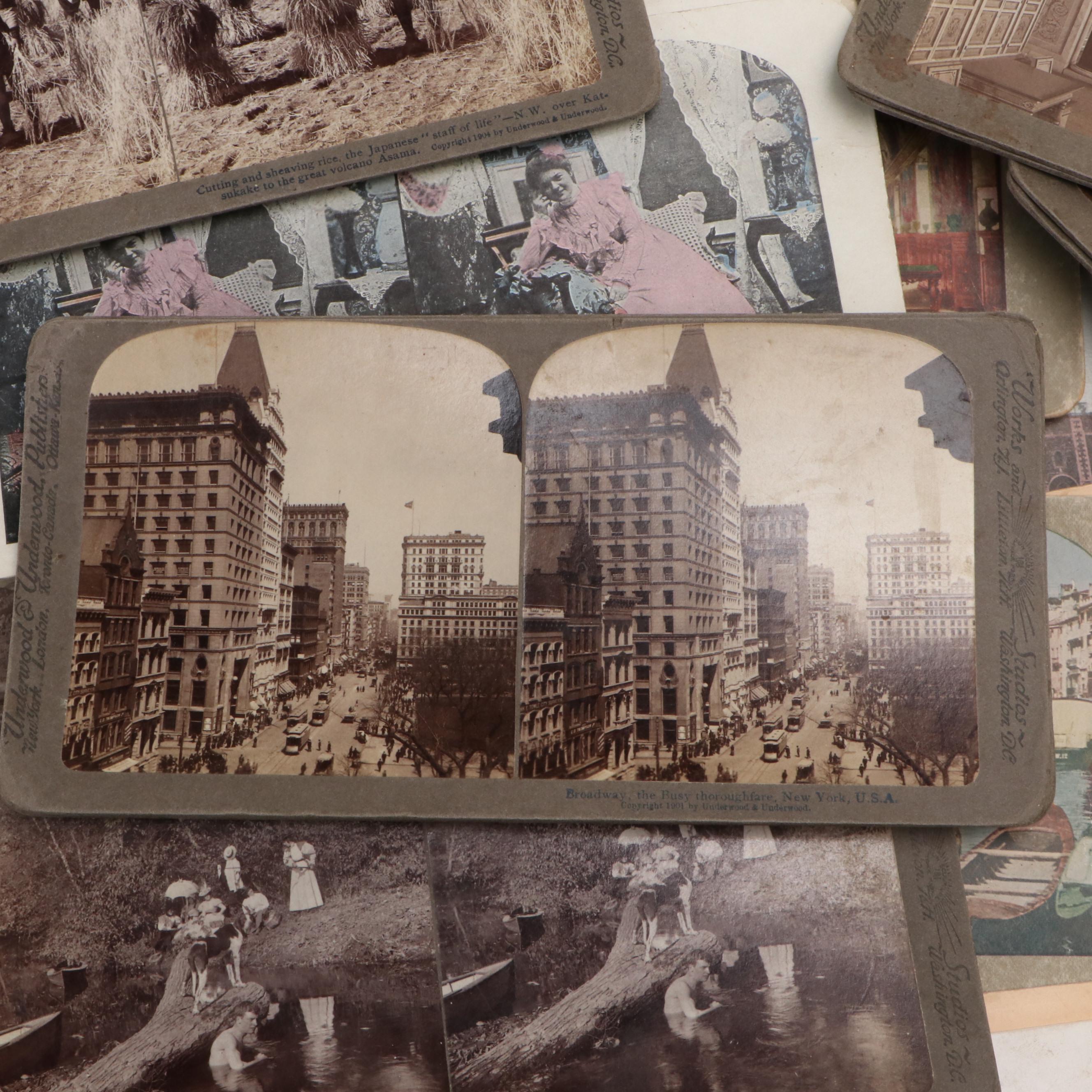 Sun Sculpture and Other Stereoscope View Cards, Late 19th to Early 20th Century