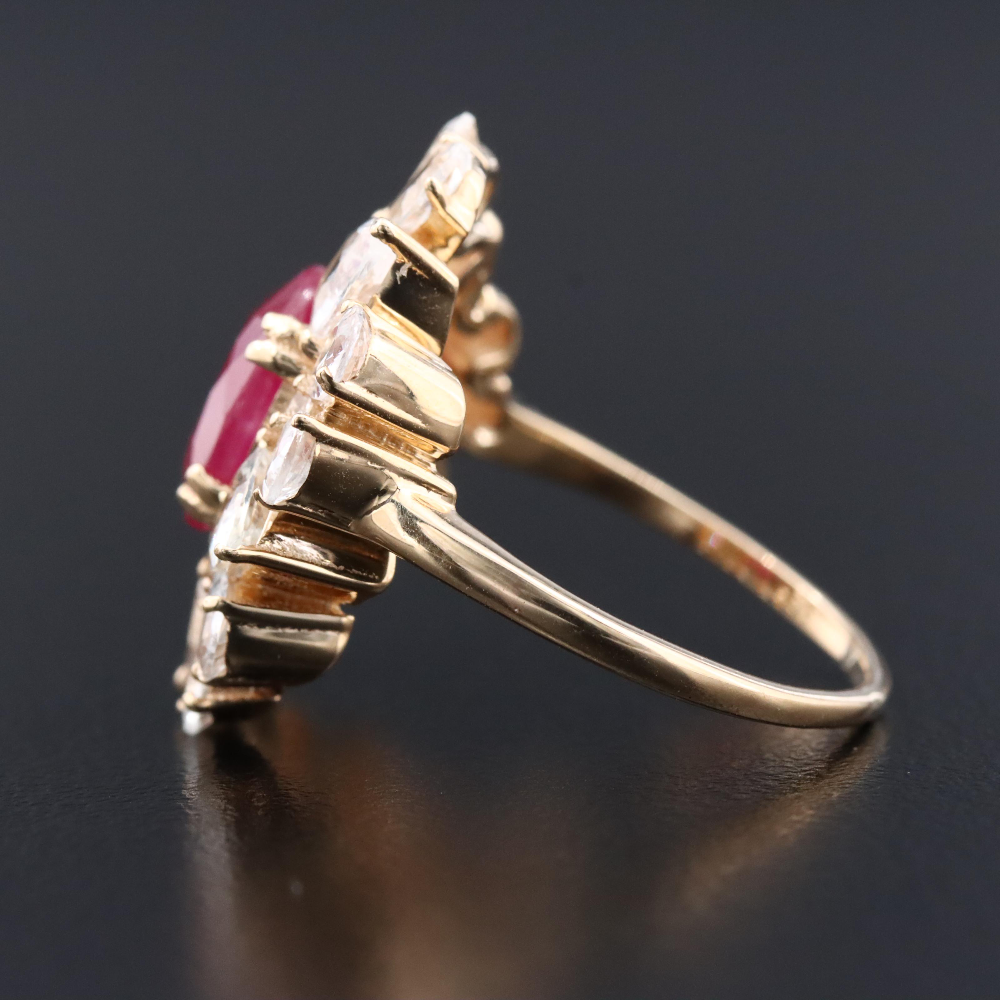 14K 2.31 CT Ruby and White Sapphire Ring with IGI Jewelry Report