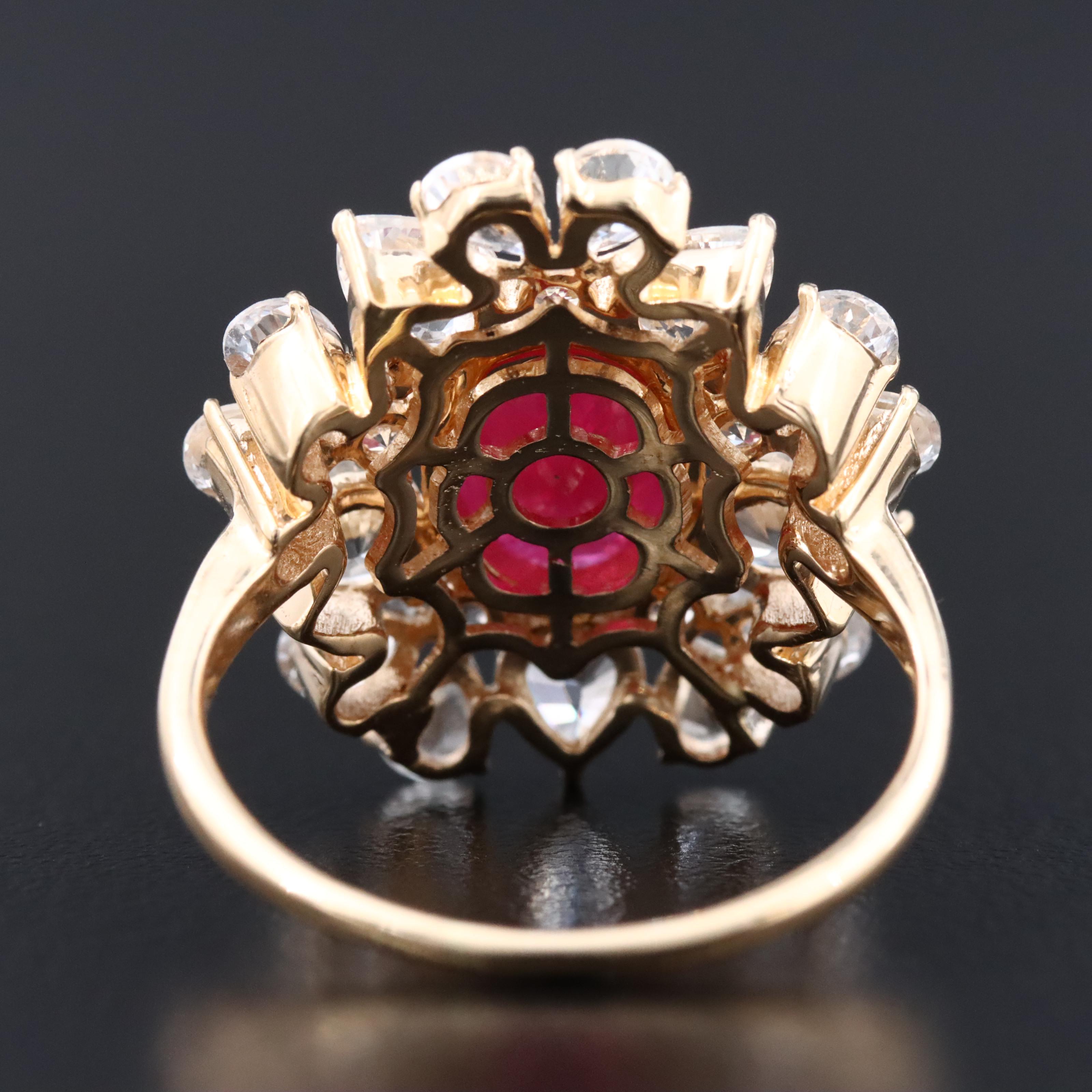 14K 2.31 CT Ruby and White Sapphire Ring with IGI Jewelry Report