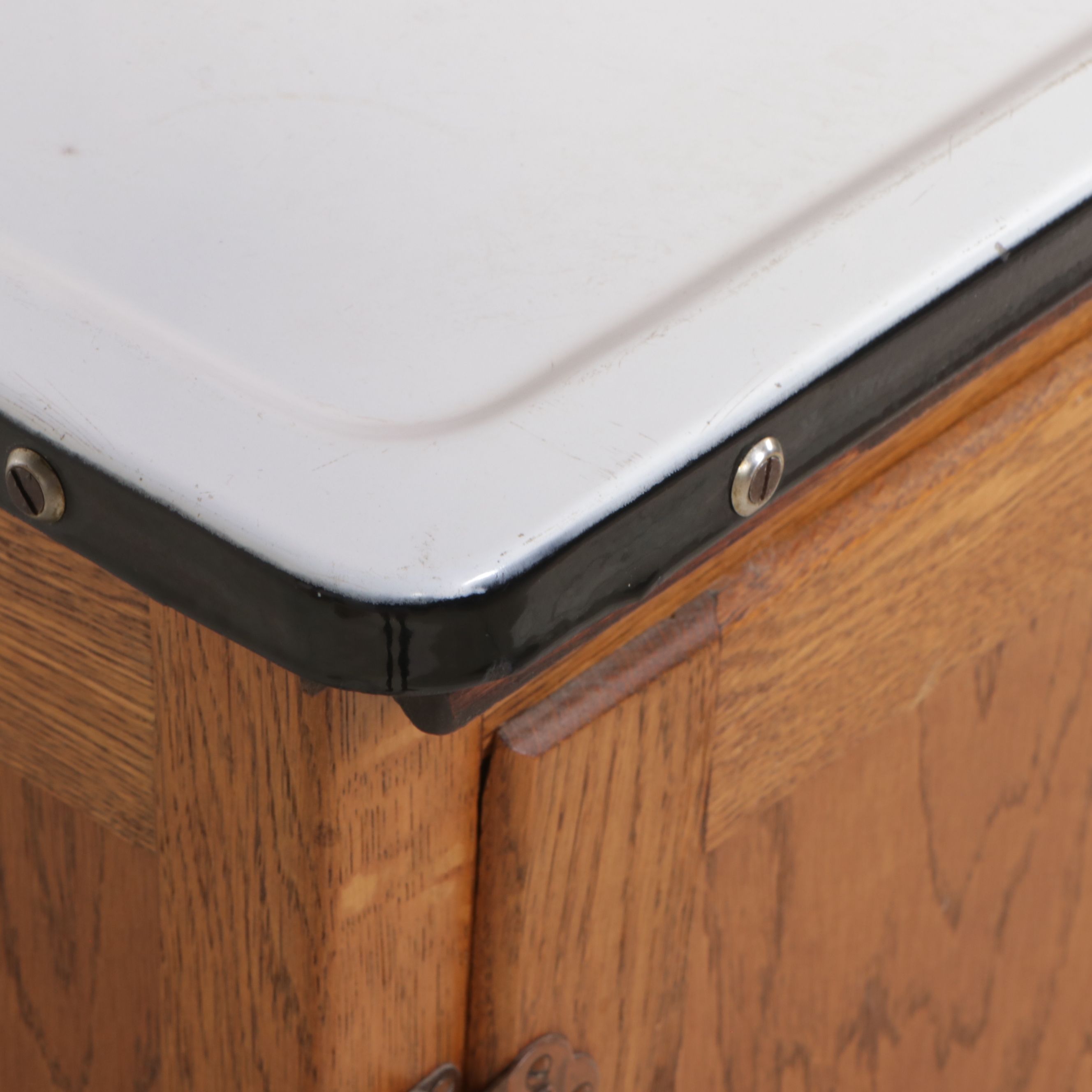 American Oak Hoosier Cabinet with Accessories, Early 20th Century