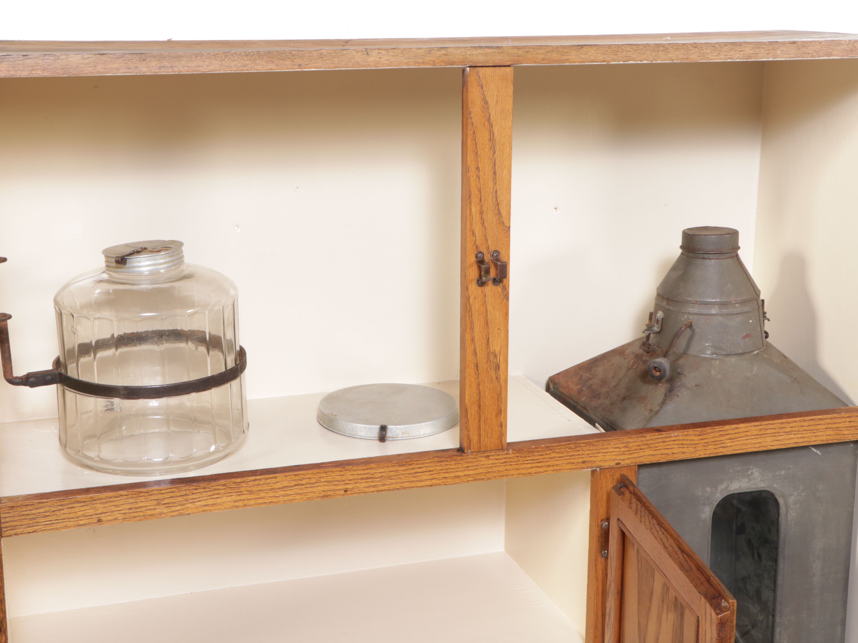 American Oak Hoosier Cabinet with Accessories, Early 20th Century