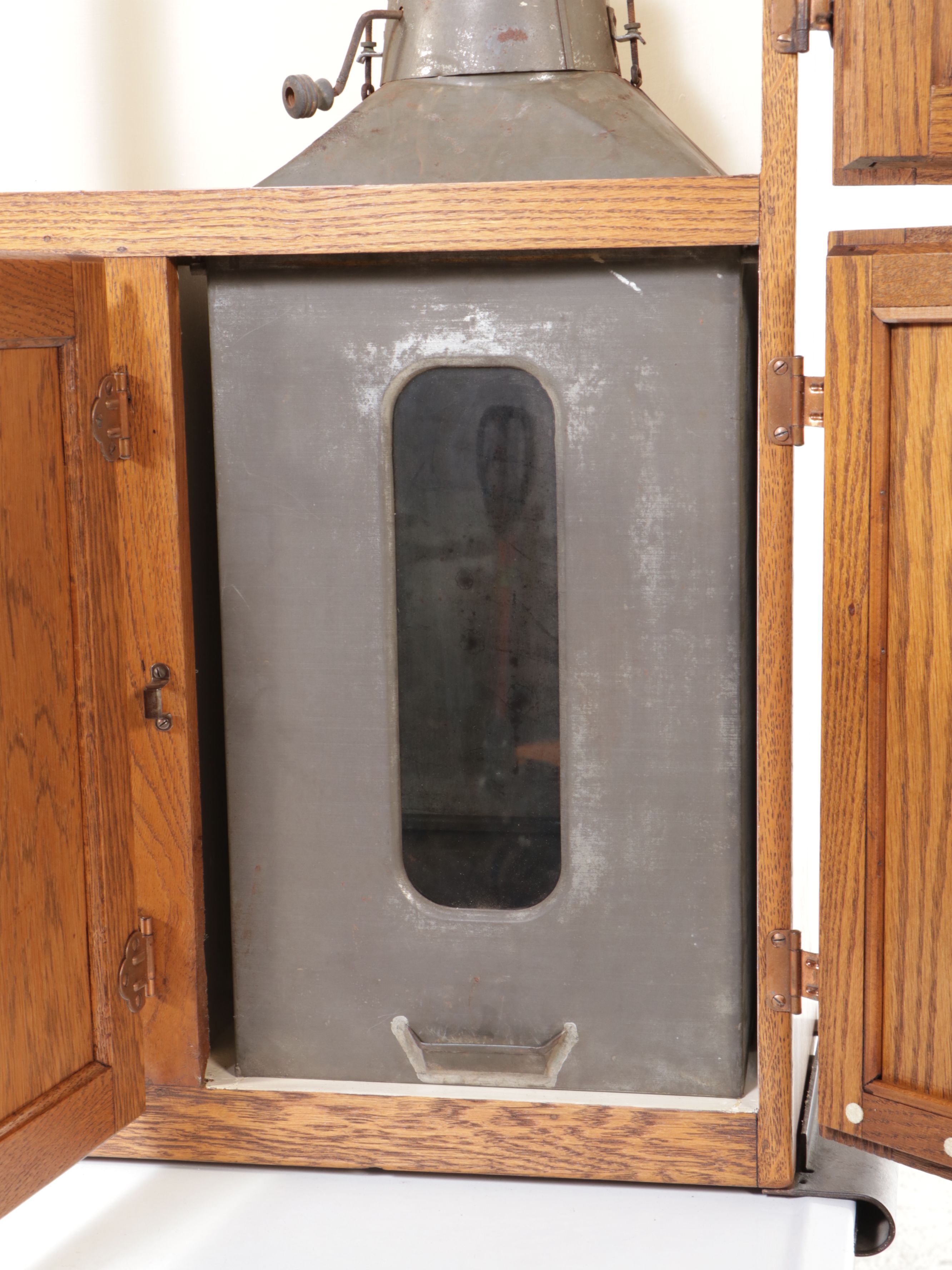 American Oak Hoosier Cabinet with Accessories, Early 20th Century