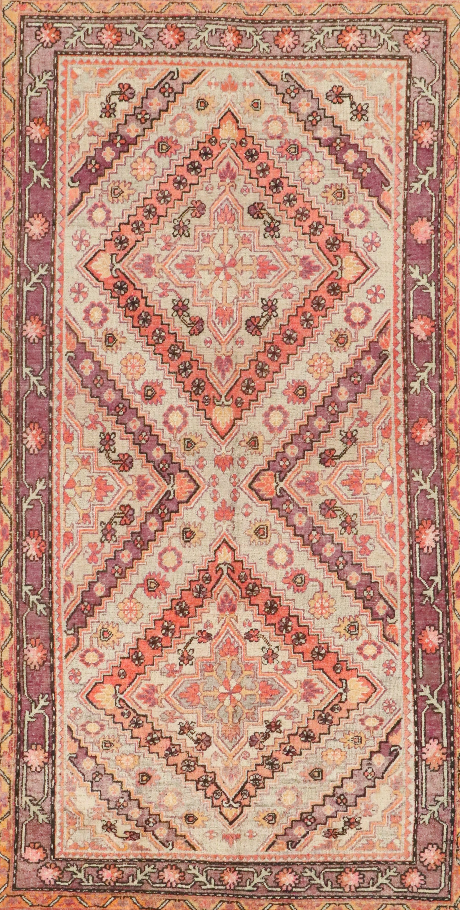 4'10 x 9'5 Hand-Knotted East Turkestan Khotan Area Rug
