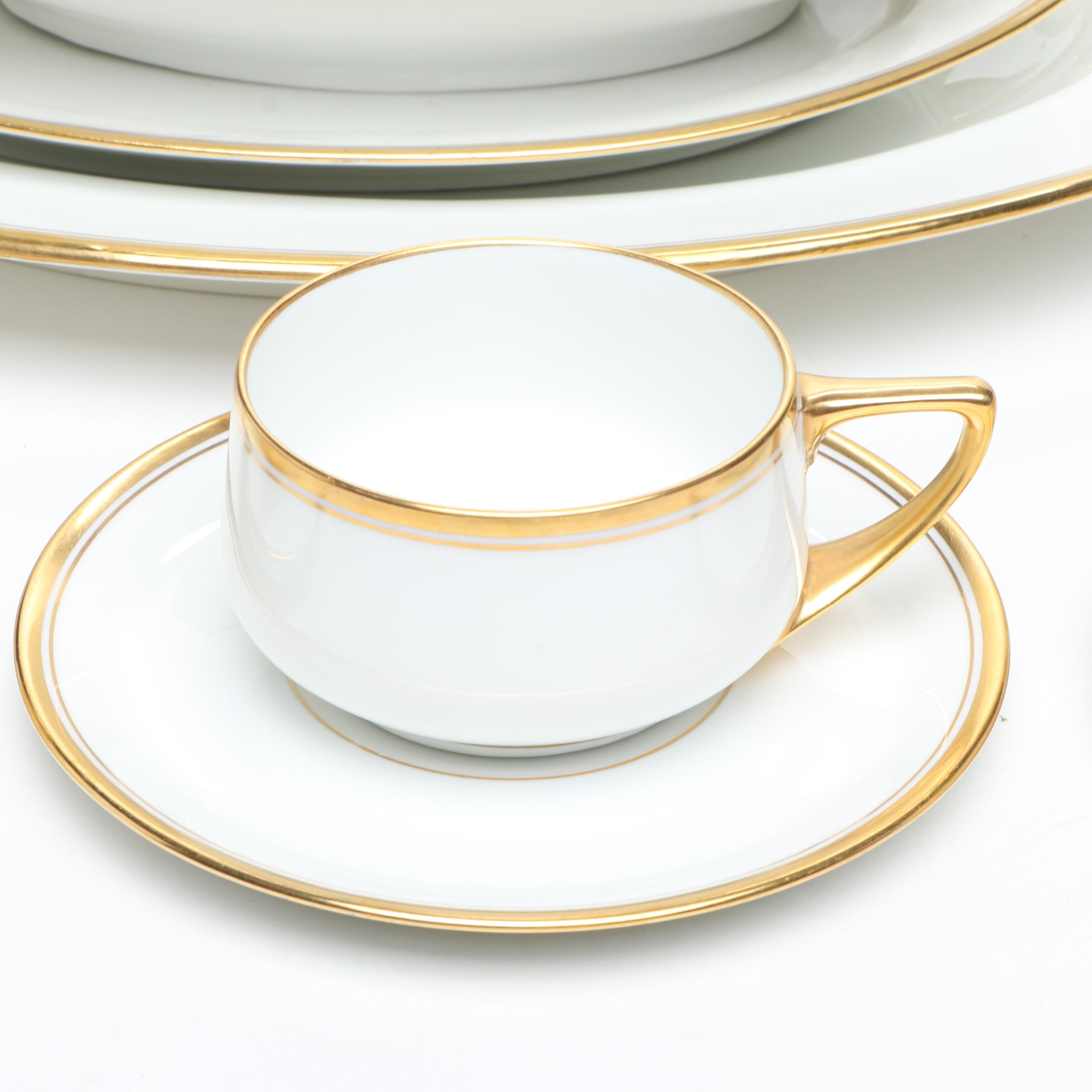 Rosenthal and Other Gilt Rimmed Porcelain Dinnerware and Serving Pieces