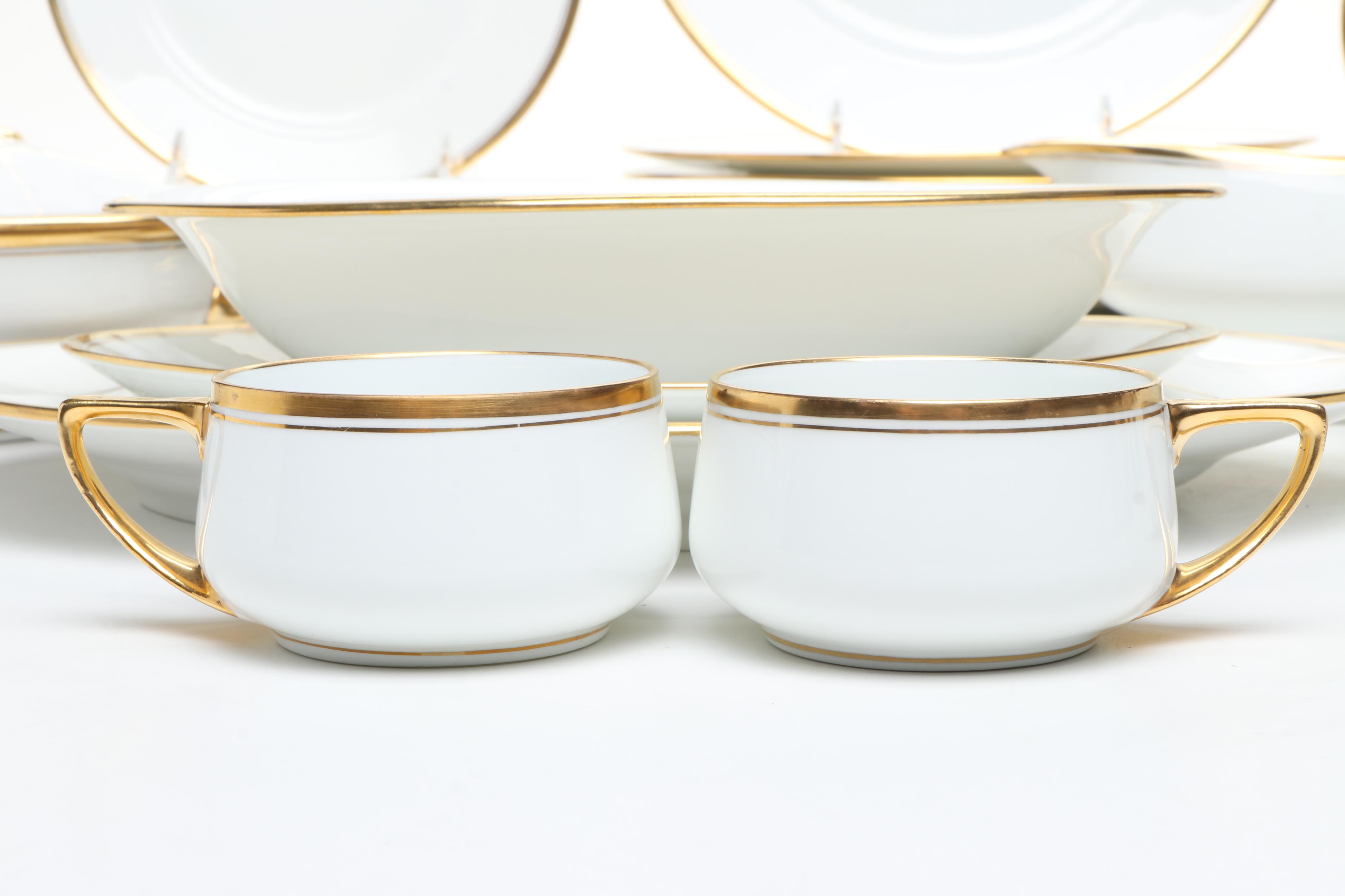 Rosenthal and Other Gilt Rimmed Porcelain Dinnerware and Serving Pieces