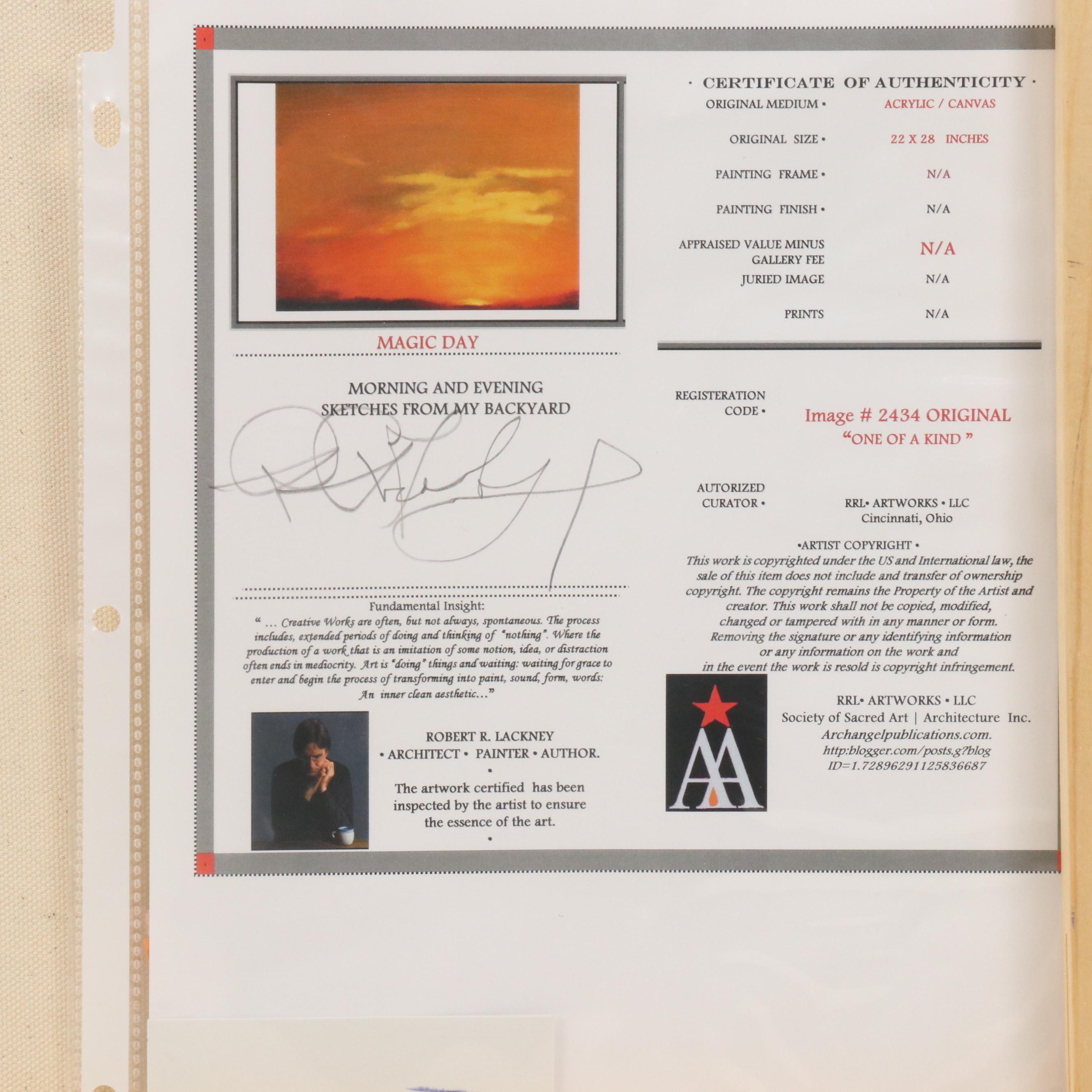 Robert R. Lackney Landscape Acrylic Painting "Magic Day," 21st Century