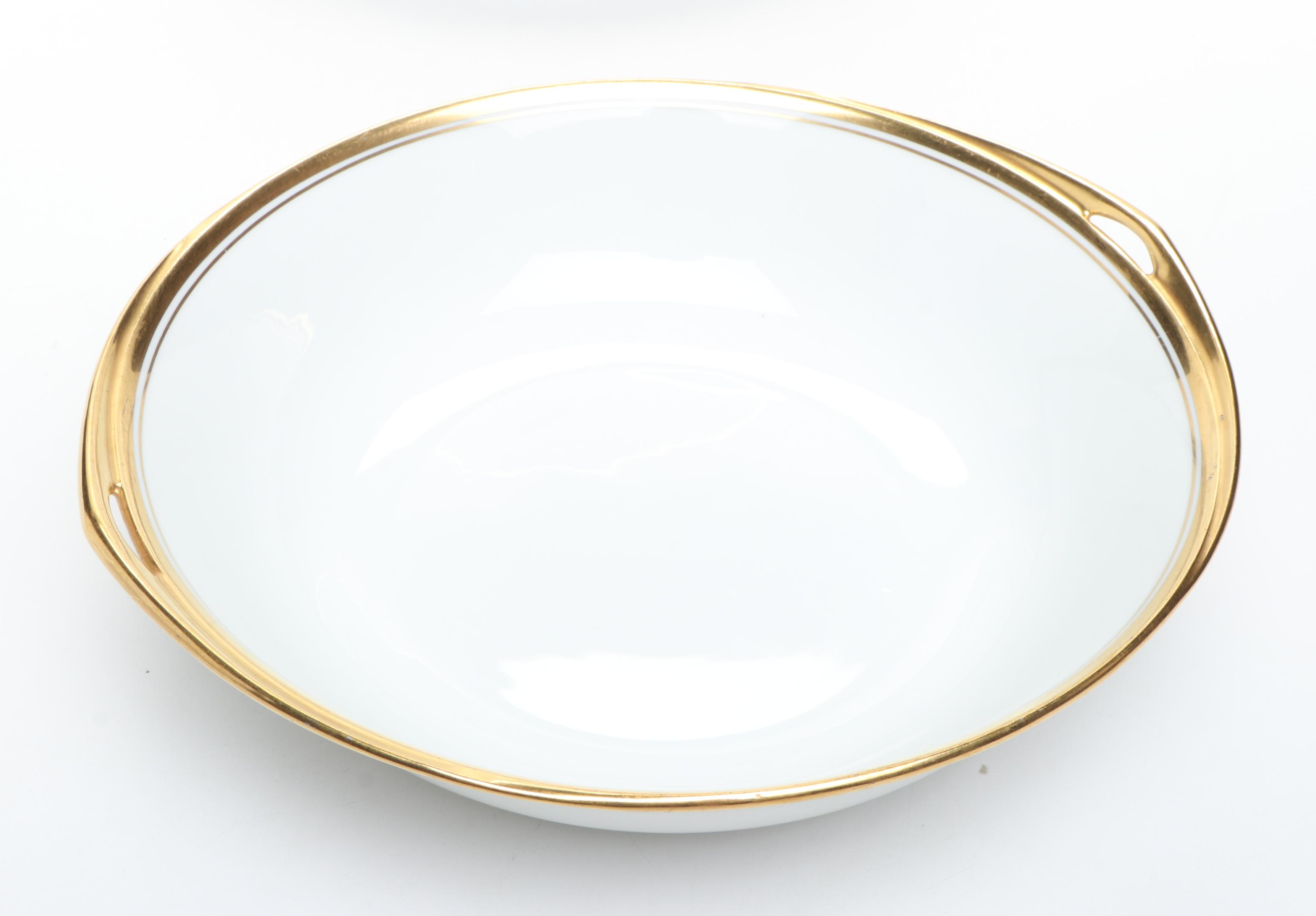 Rosenthal and Other Gilt Rimmed Porcelain Dinnerware and Serving Pieces