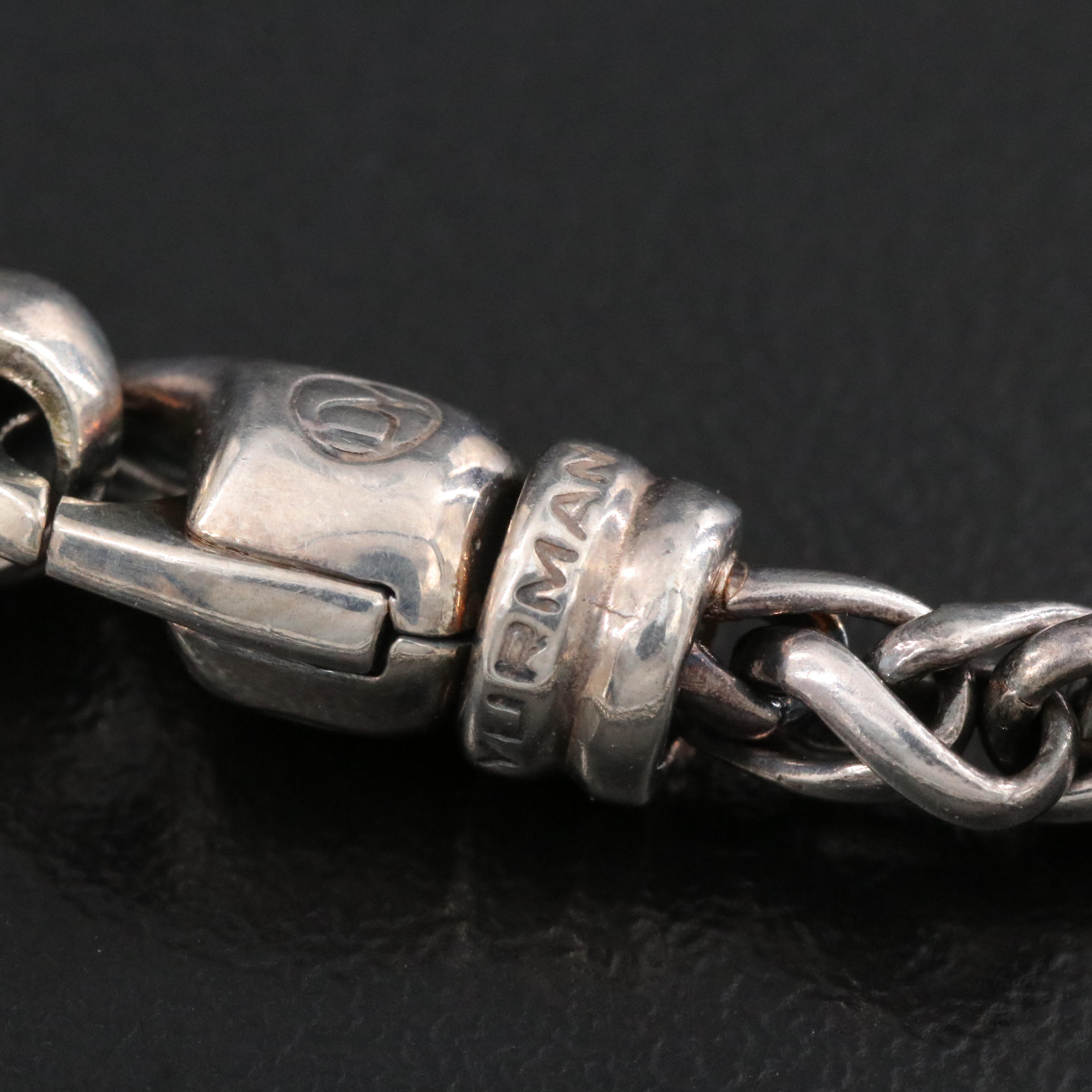 David Yurman Sterling and 18K Cable Square Locket Enhancer Necklace