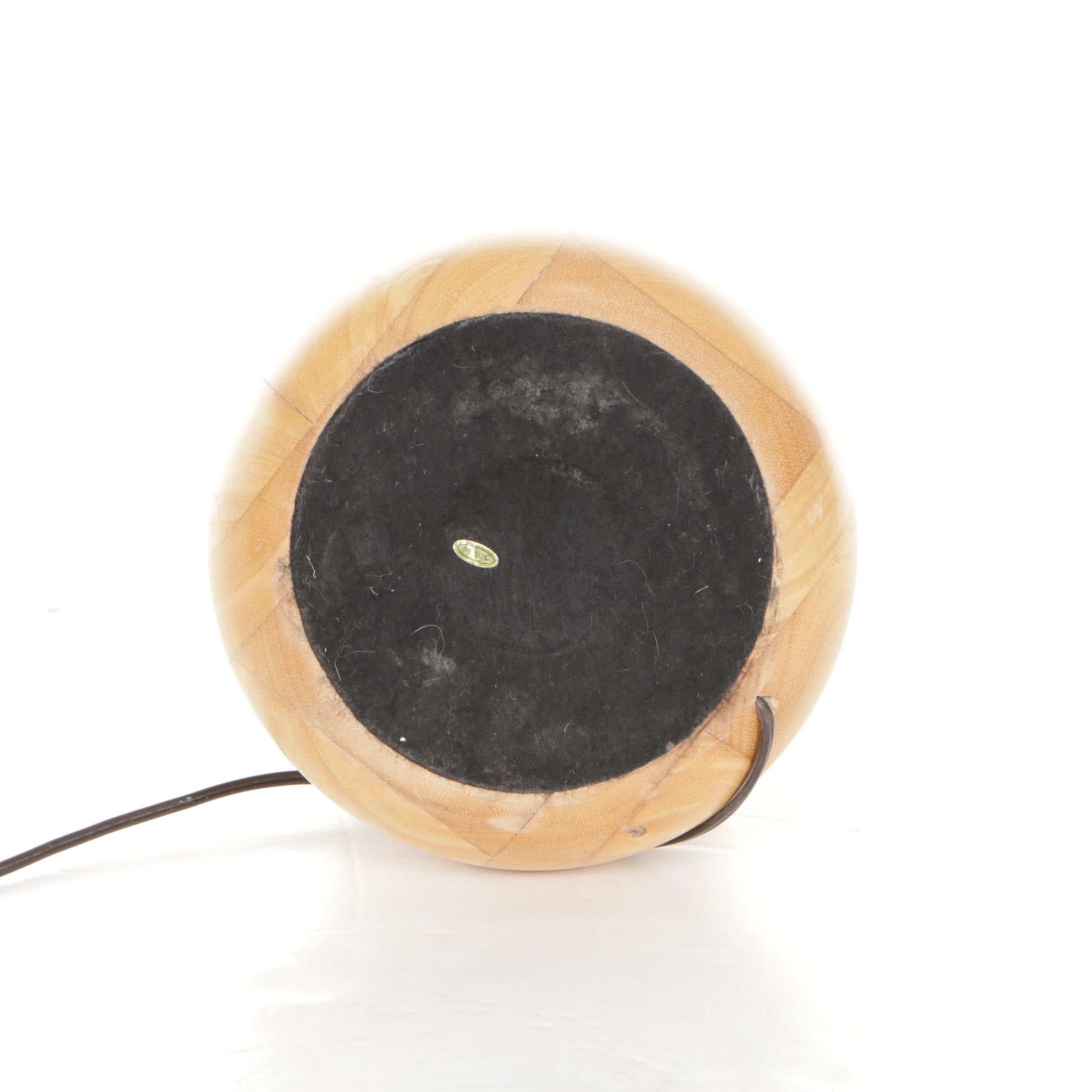 Triple Gourd Form Turned Wood Table Lamp and Cotton Shade, 21st Century