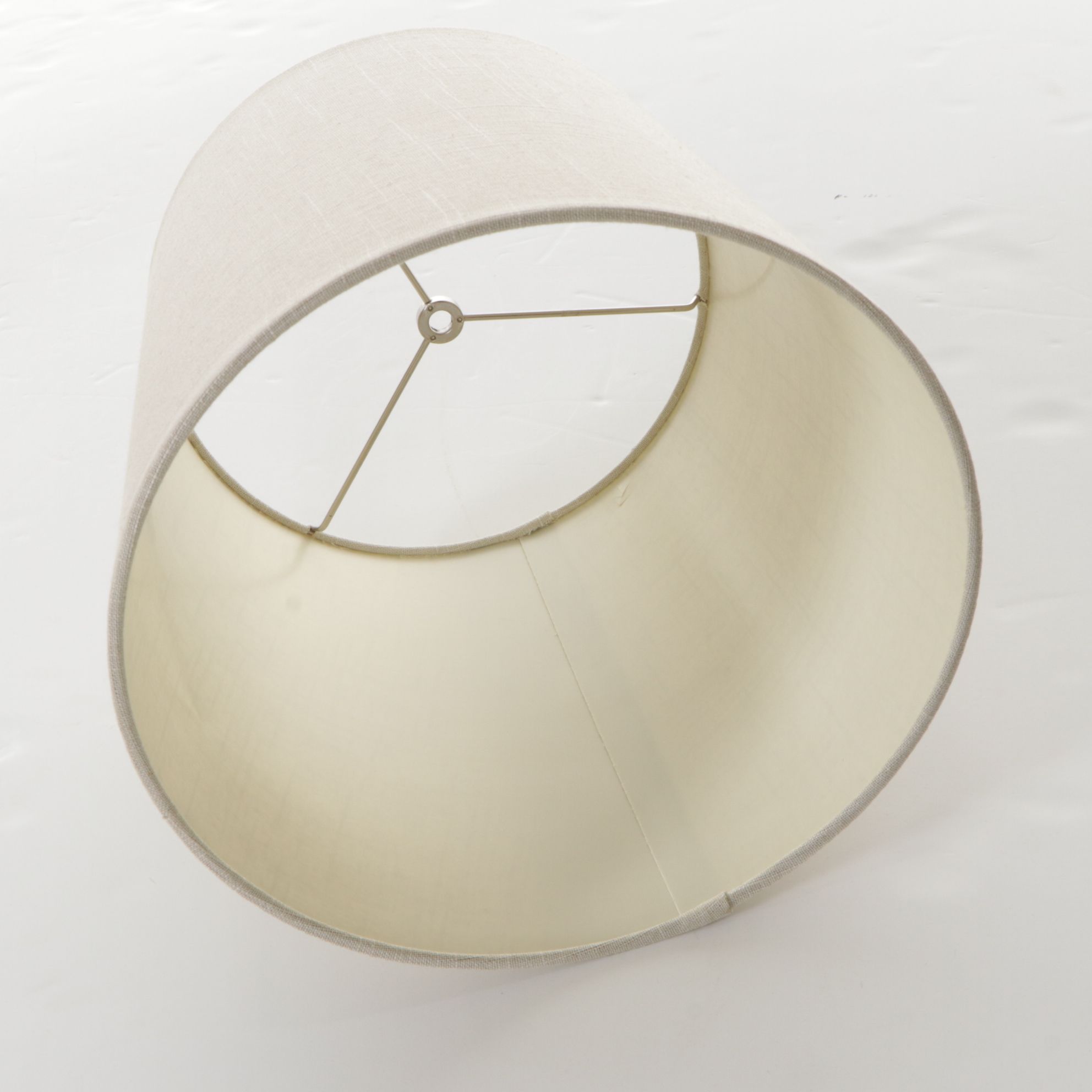 Triple Gourd Form Turned Wood Table Lamp and Cotton Shade, 21st Century