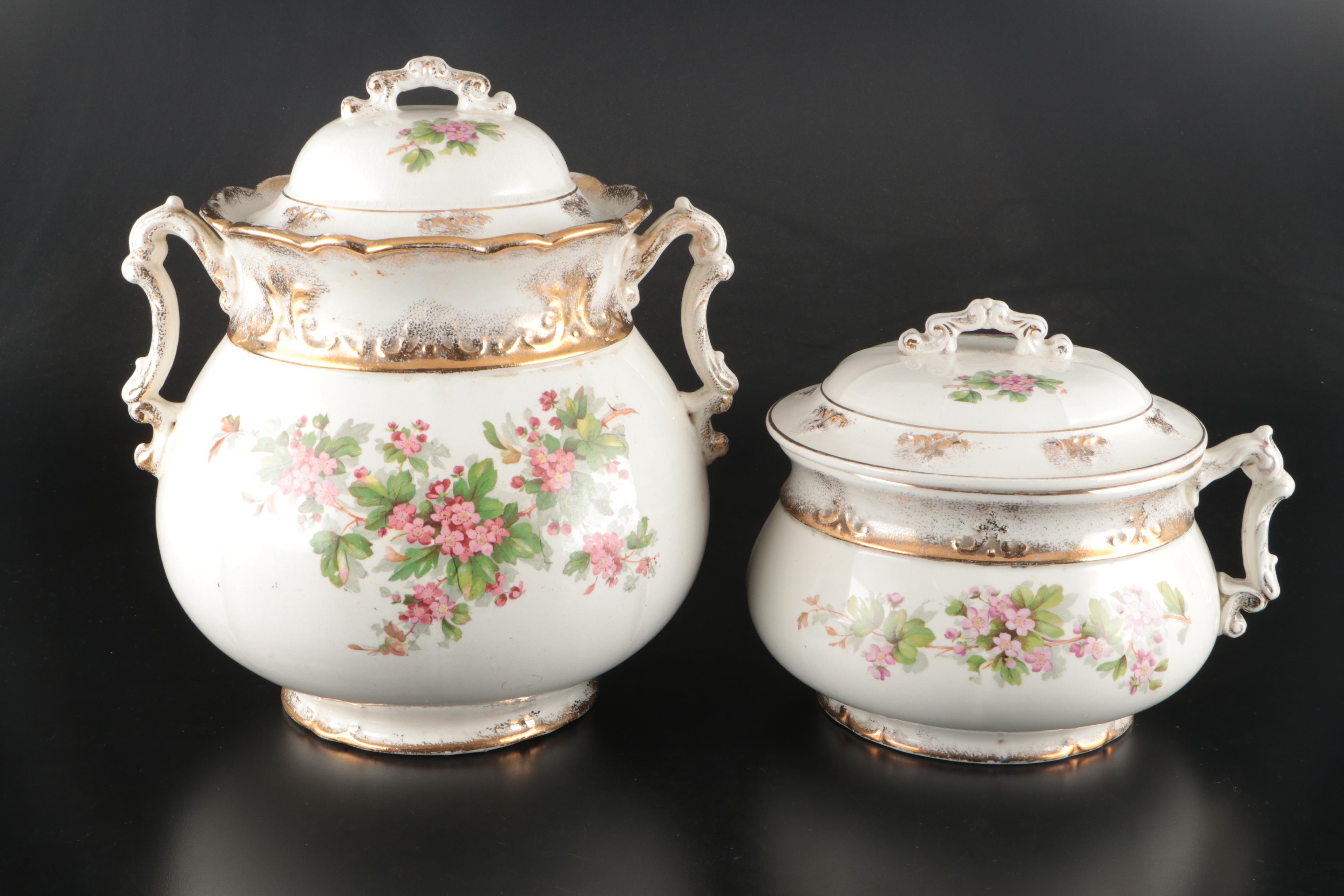 D.F. Haynes & Co. American Earthenware "Corsican" Ceramic Chamber Set