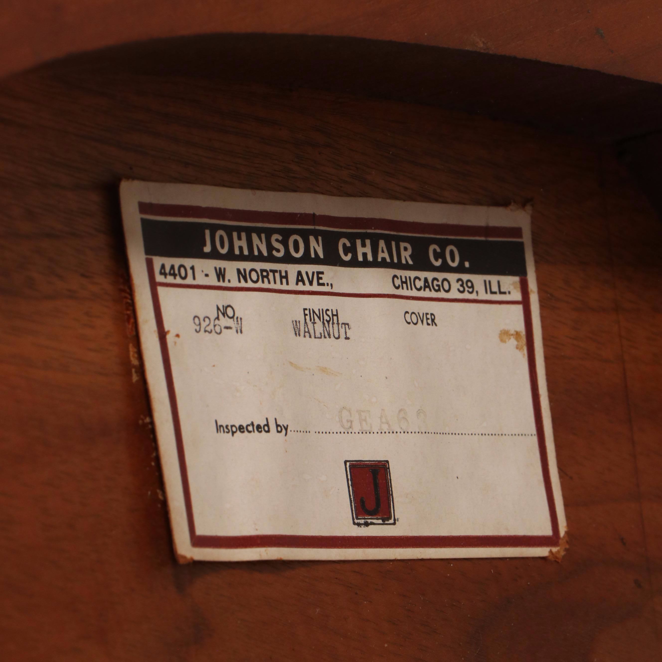 Johnson Chair Co. Art Deco Style Walnut Finish Desk Chair, 20th Century