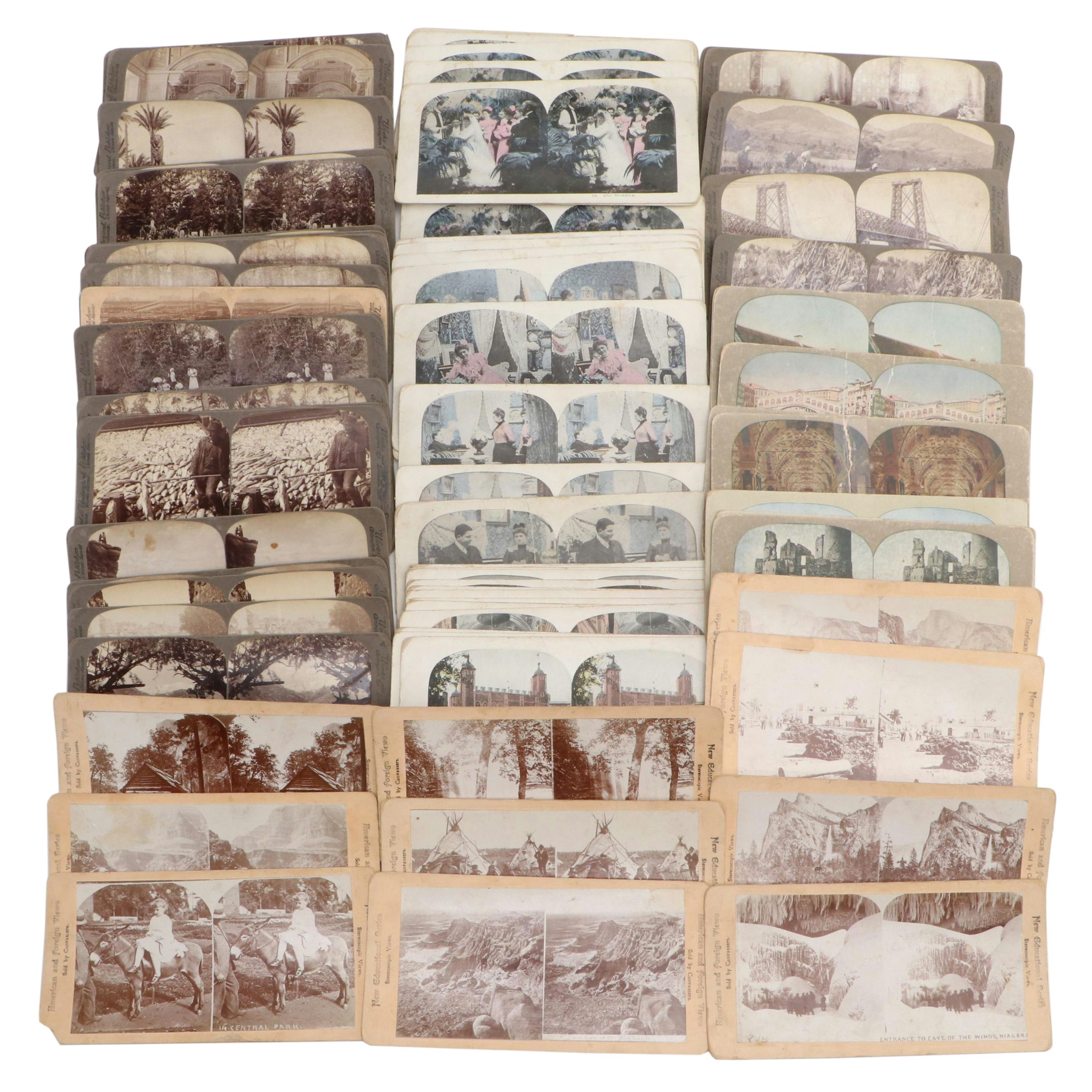 Sun Sculpture and Other Stereoscope View Cards, Late 19th to Early 20th Century