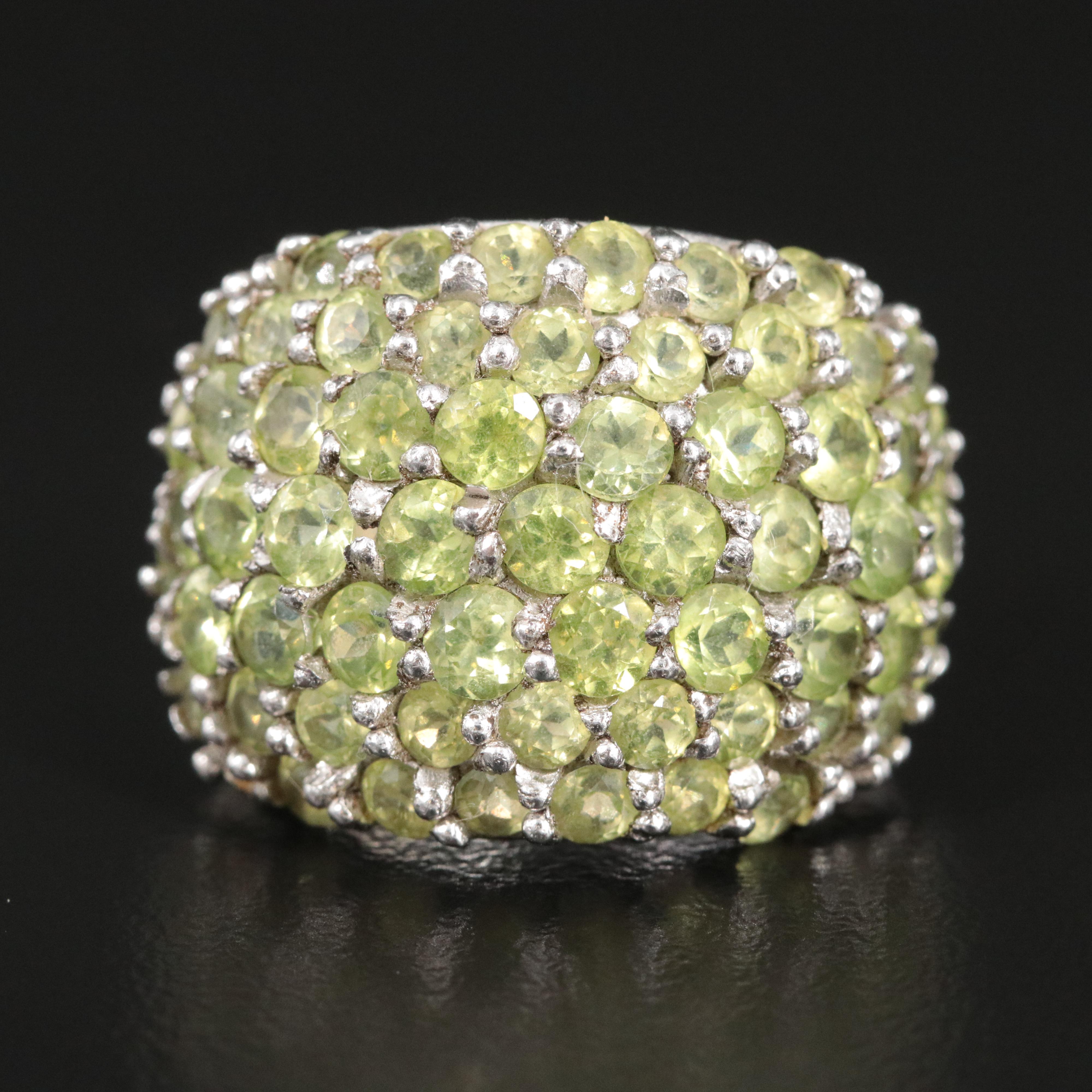 Sterling Peridot Dome Ring