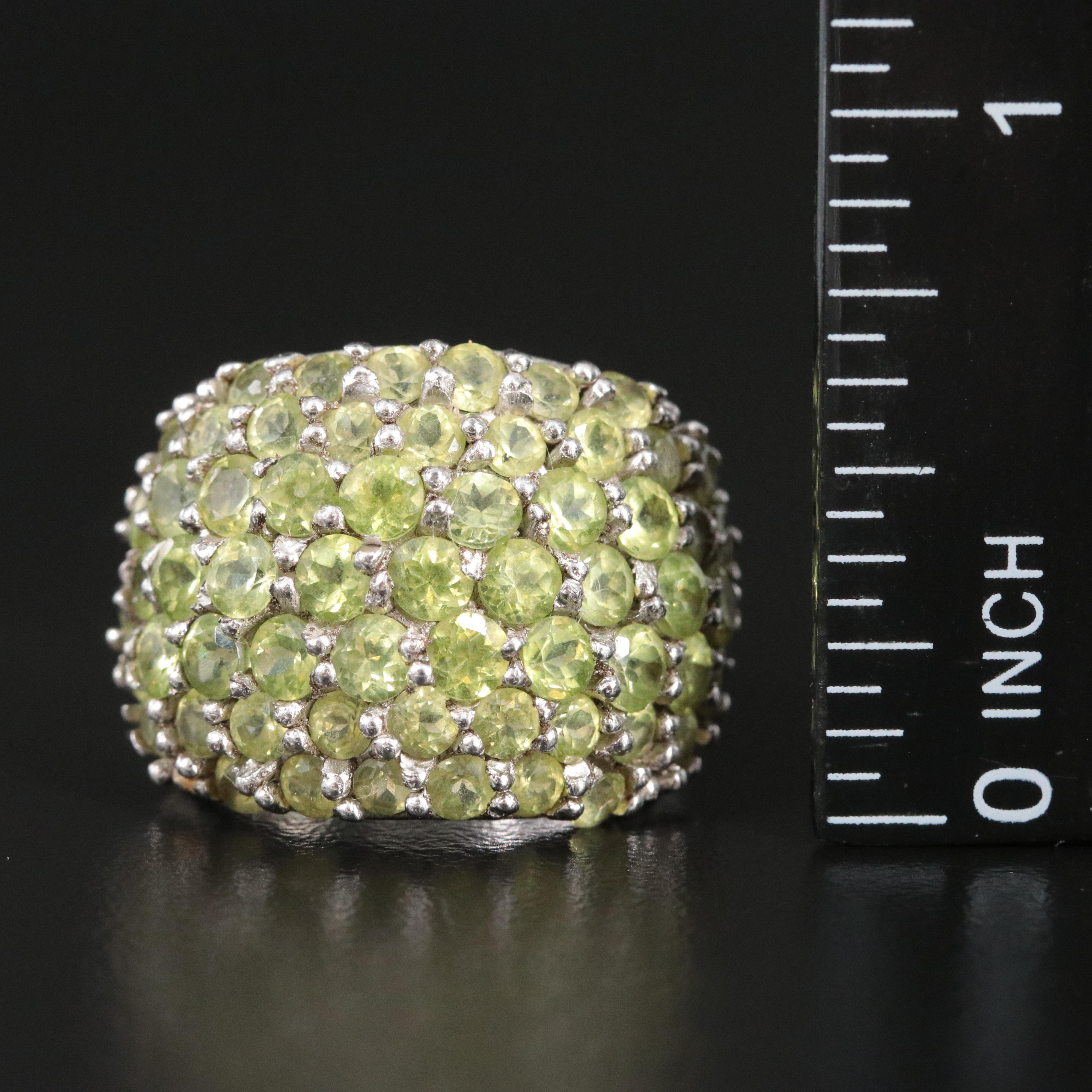Sterling Peridot Dome Ring