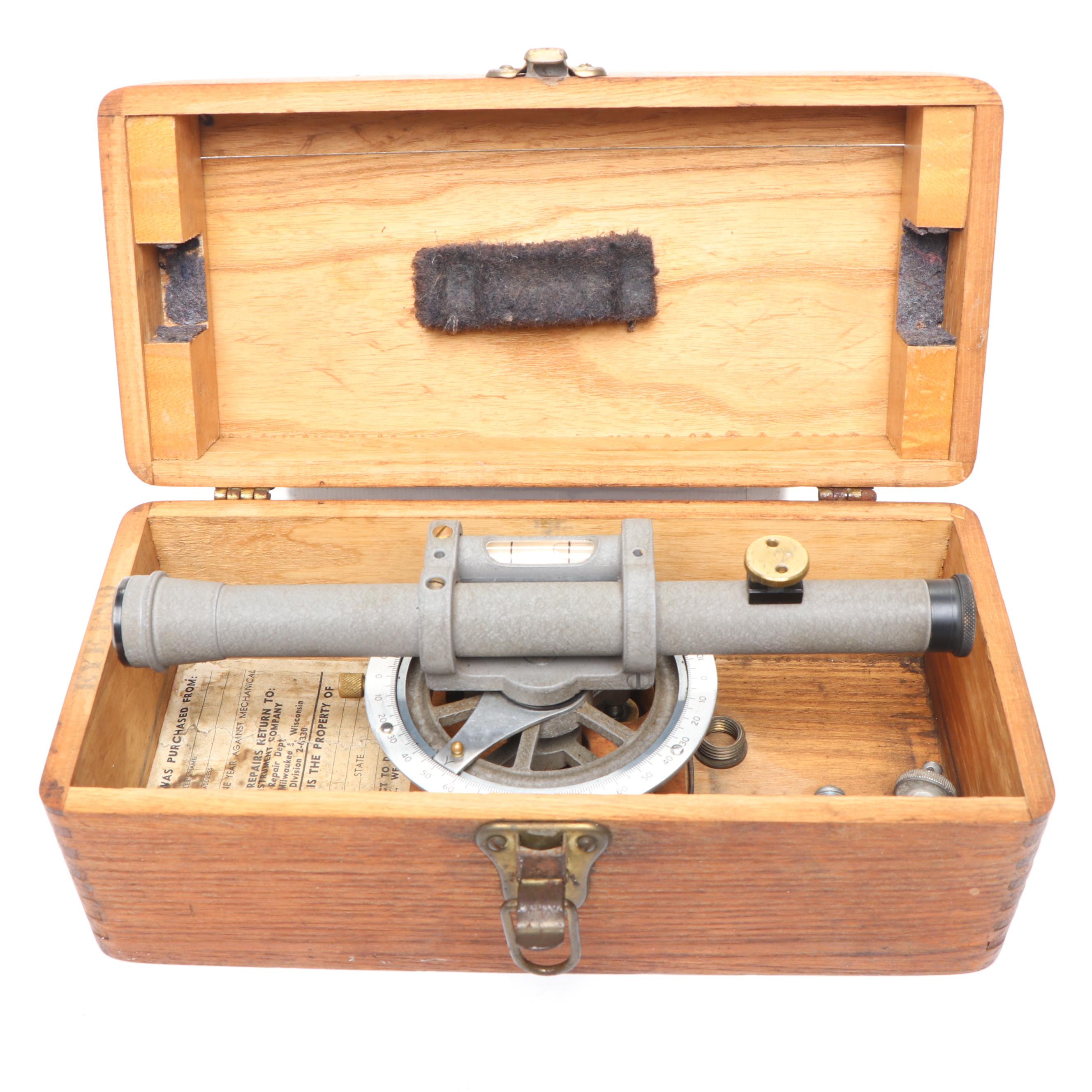 David White Instrument Co. Surveyor's Transit with Wood Case