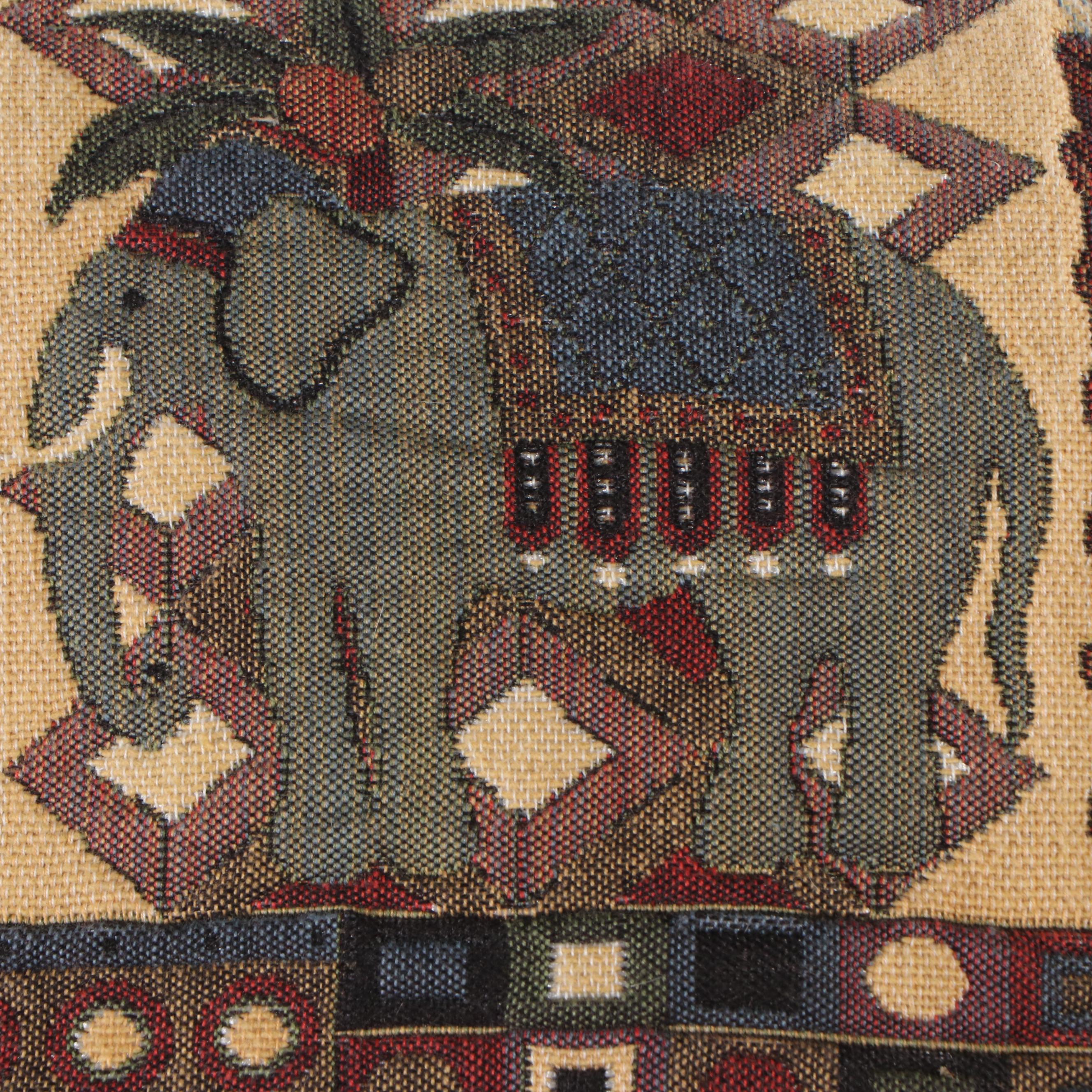 Armchair with Ornate Indian-Themed Upholstery, Late 20th Century