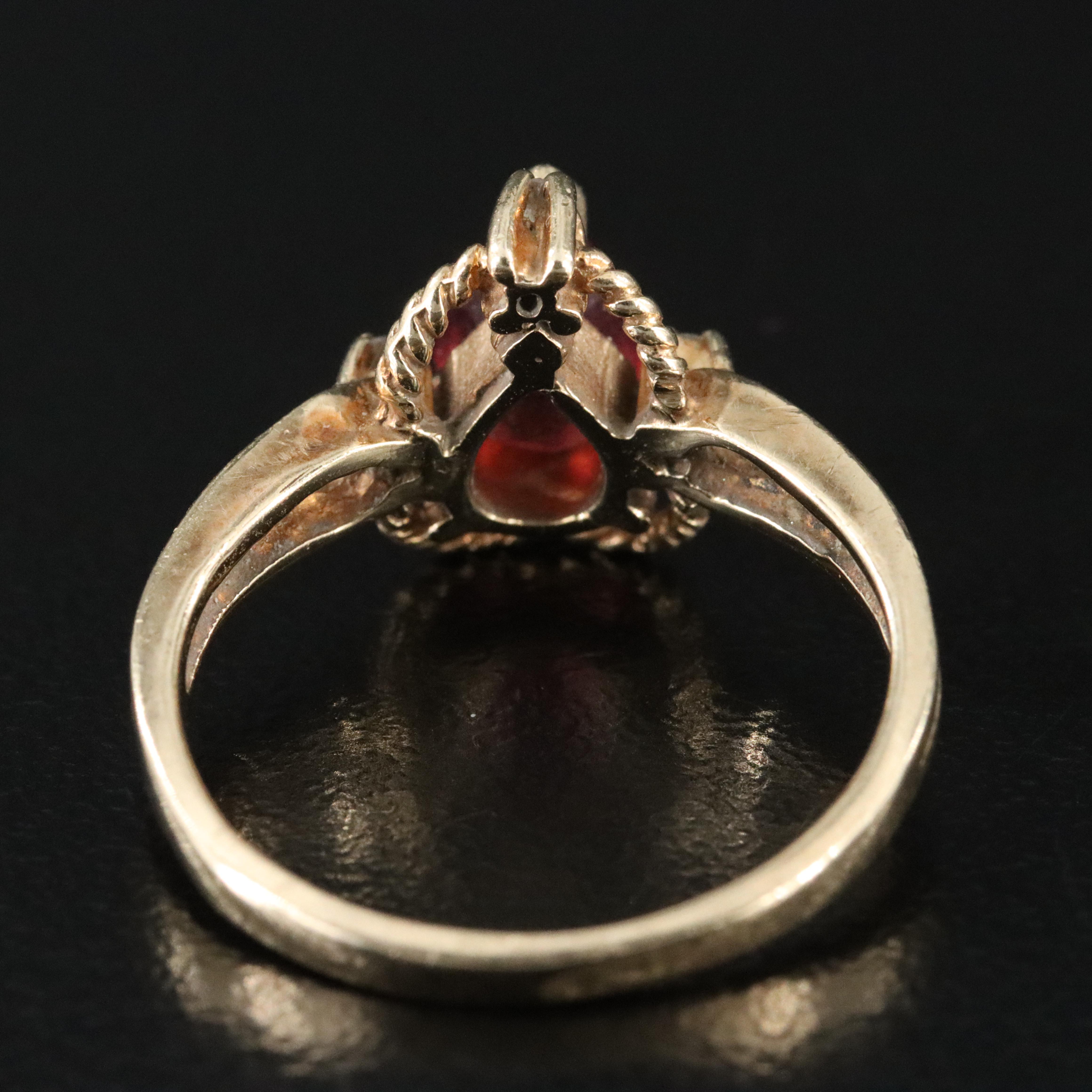 Plainville Stock Co. 10K Garnet and Diamond Ring
